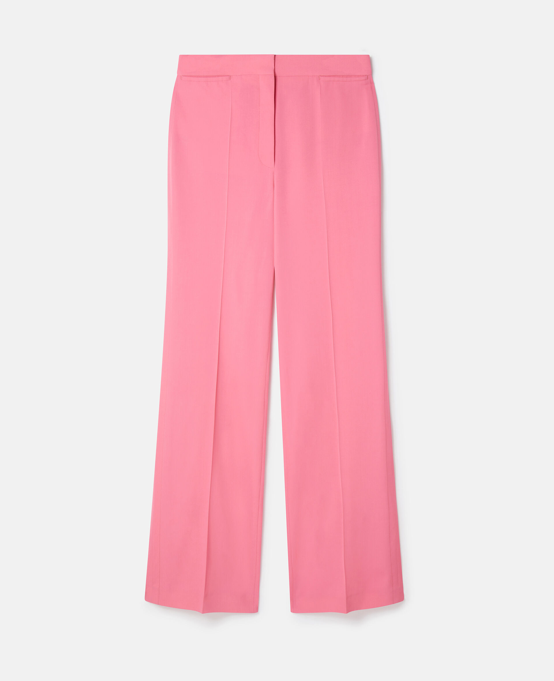 Pantaloni sartoriali in flanella di lana-Rosa-medium