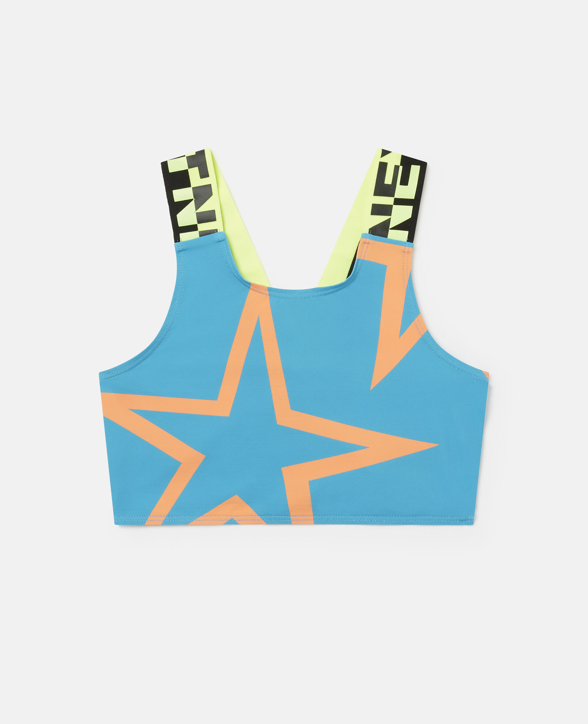 Star Logo Sports Crop Top-Blue-large image number 0