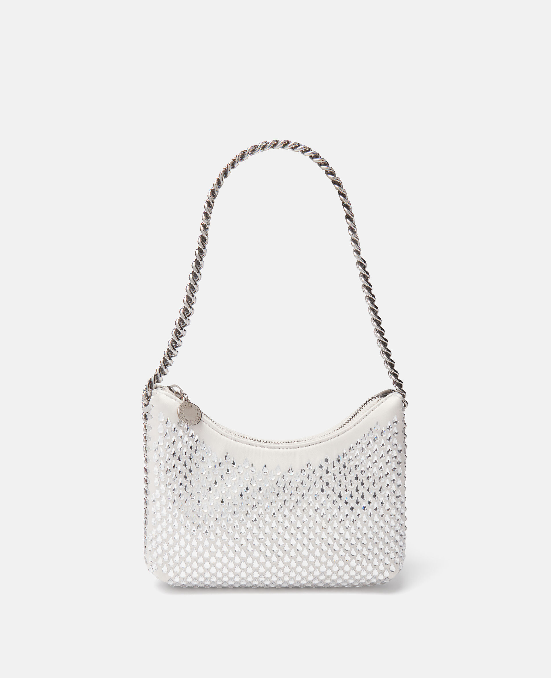 Falabella Crystal Mesh Mini Zipped Shoulder Bag-Grey-large image number 0