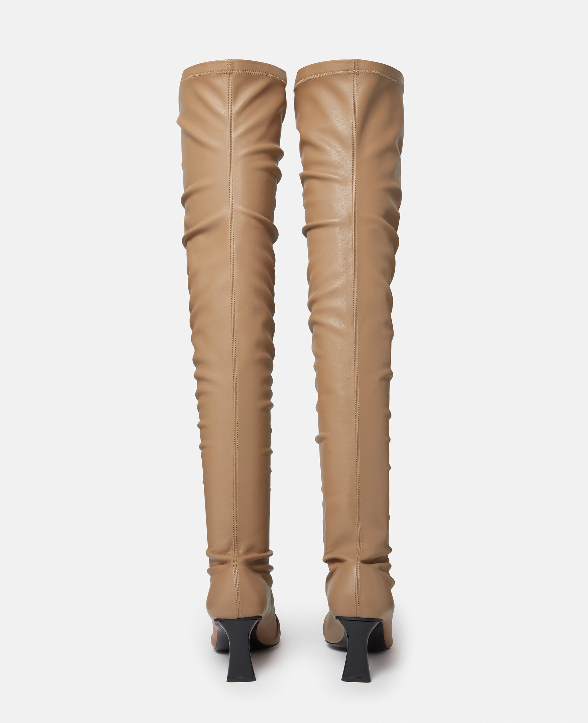 Elsa Ruched Thigh-High Boots-Beige-large image number 3
