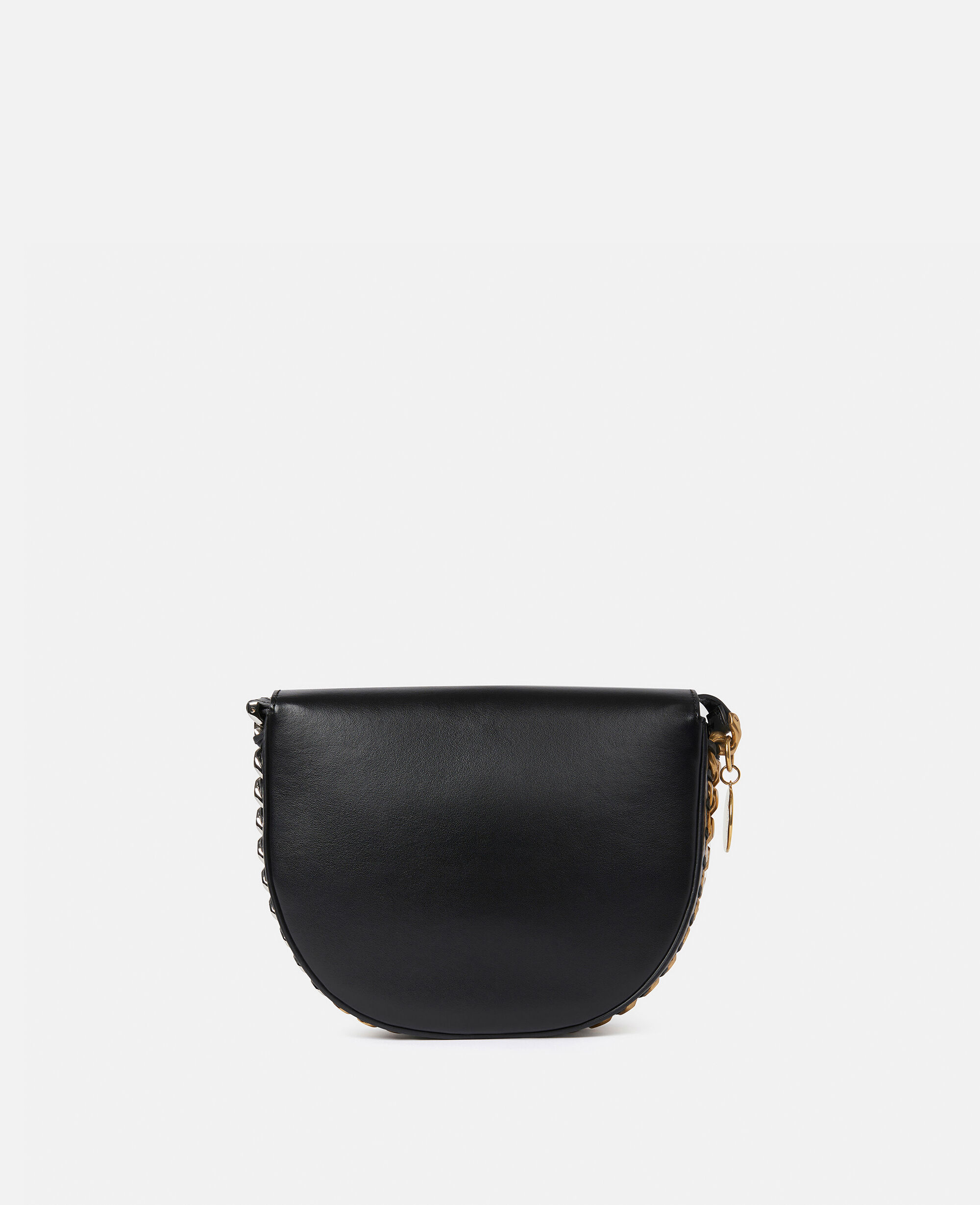 Women Black Frayme Medium Flap Shoulder Bag | Stella