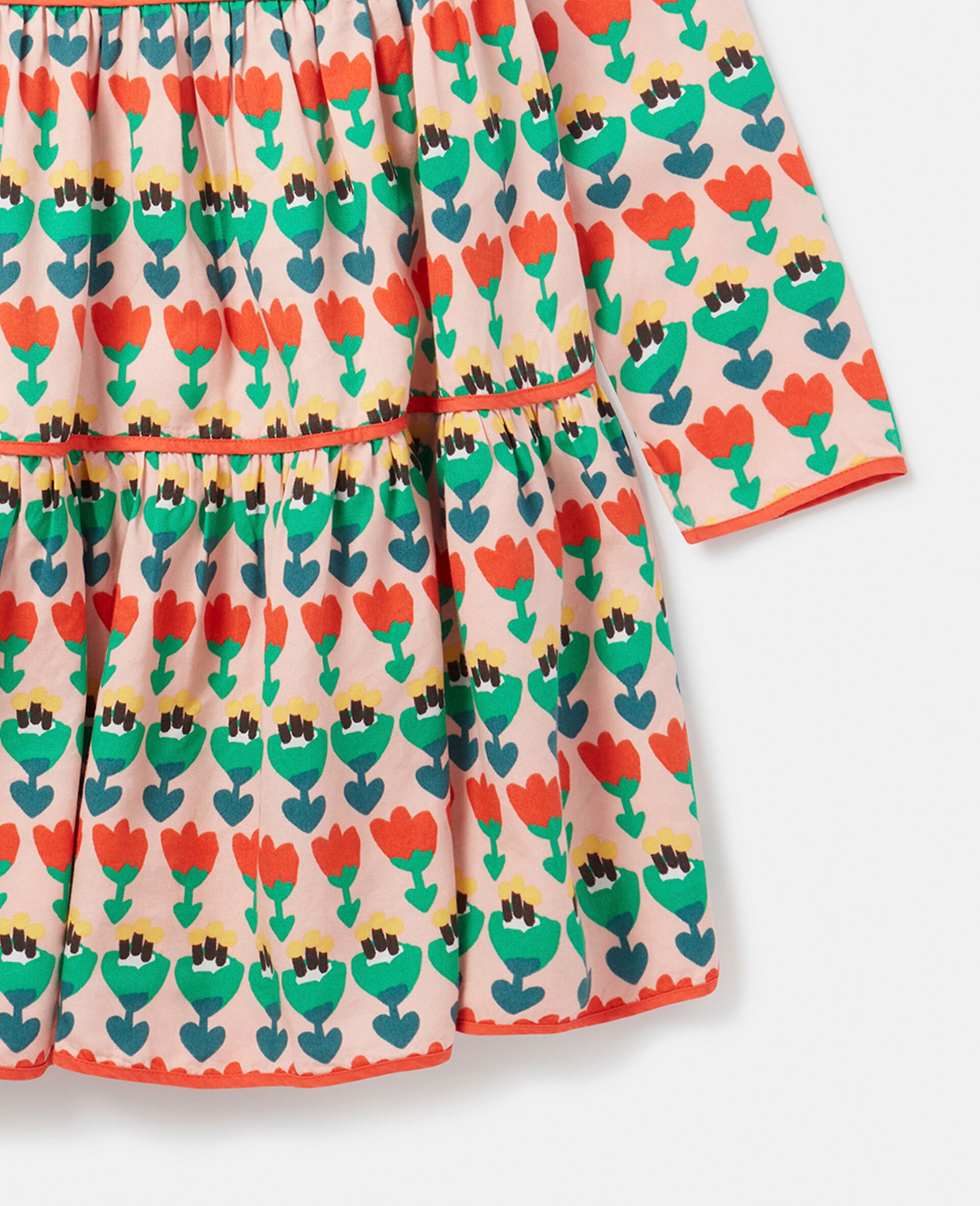 Tulip Print Layered Jersey Dress-Multicolour-large image number 3