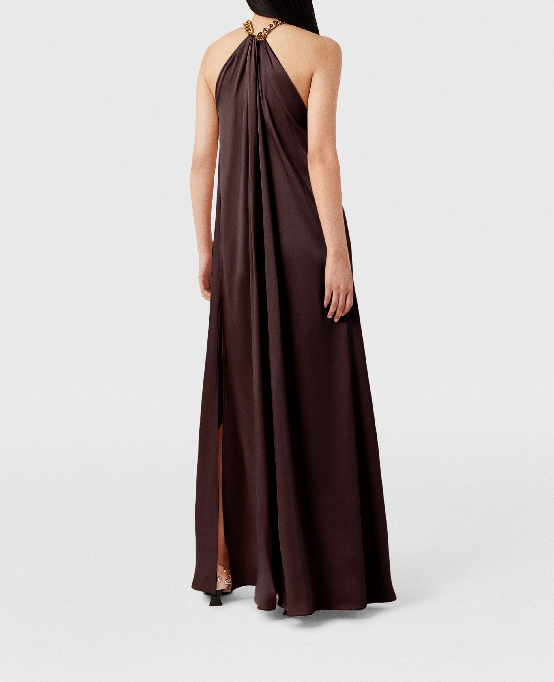 Chain Halterneck Satin Maxi Dress-Pink-large Chain Halterneck Satin Maxi Dress-Pink-large image number 4