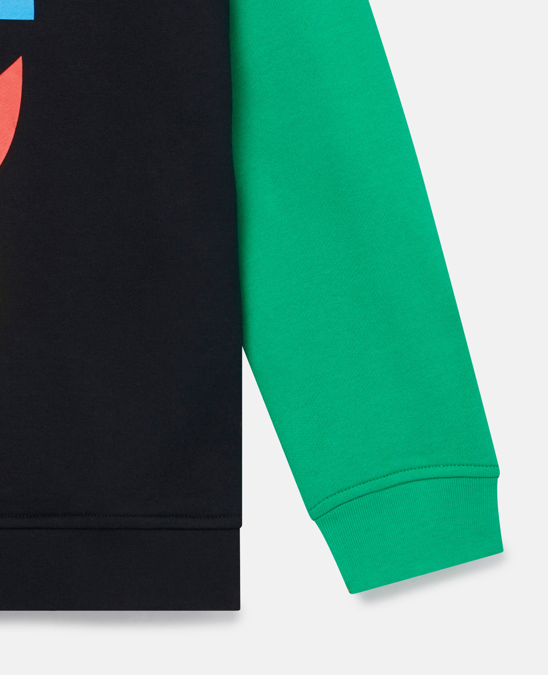 Smile and Be Happy Print Cotton Fleece Sweatshirt-Black-large image number 3