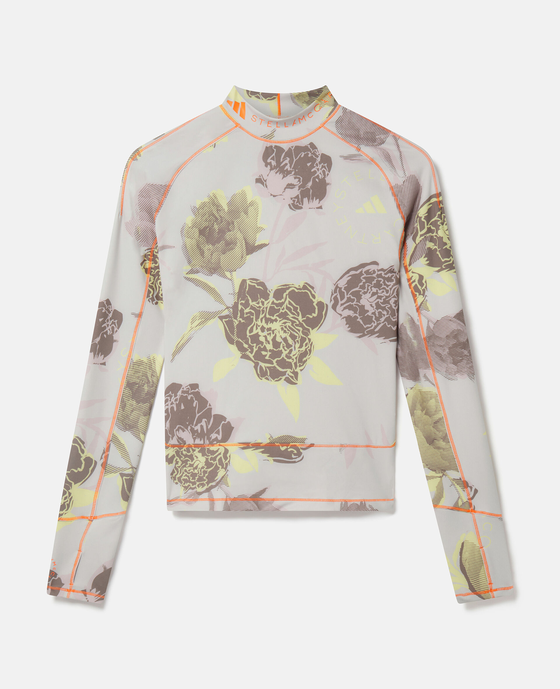 TruePurpose Peony Print Long Sleeve Cropped Midlayer Top-Multicolour-large image number 0