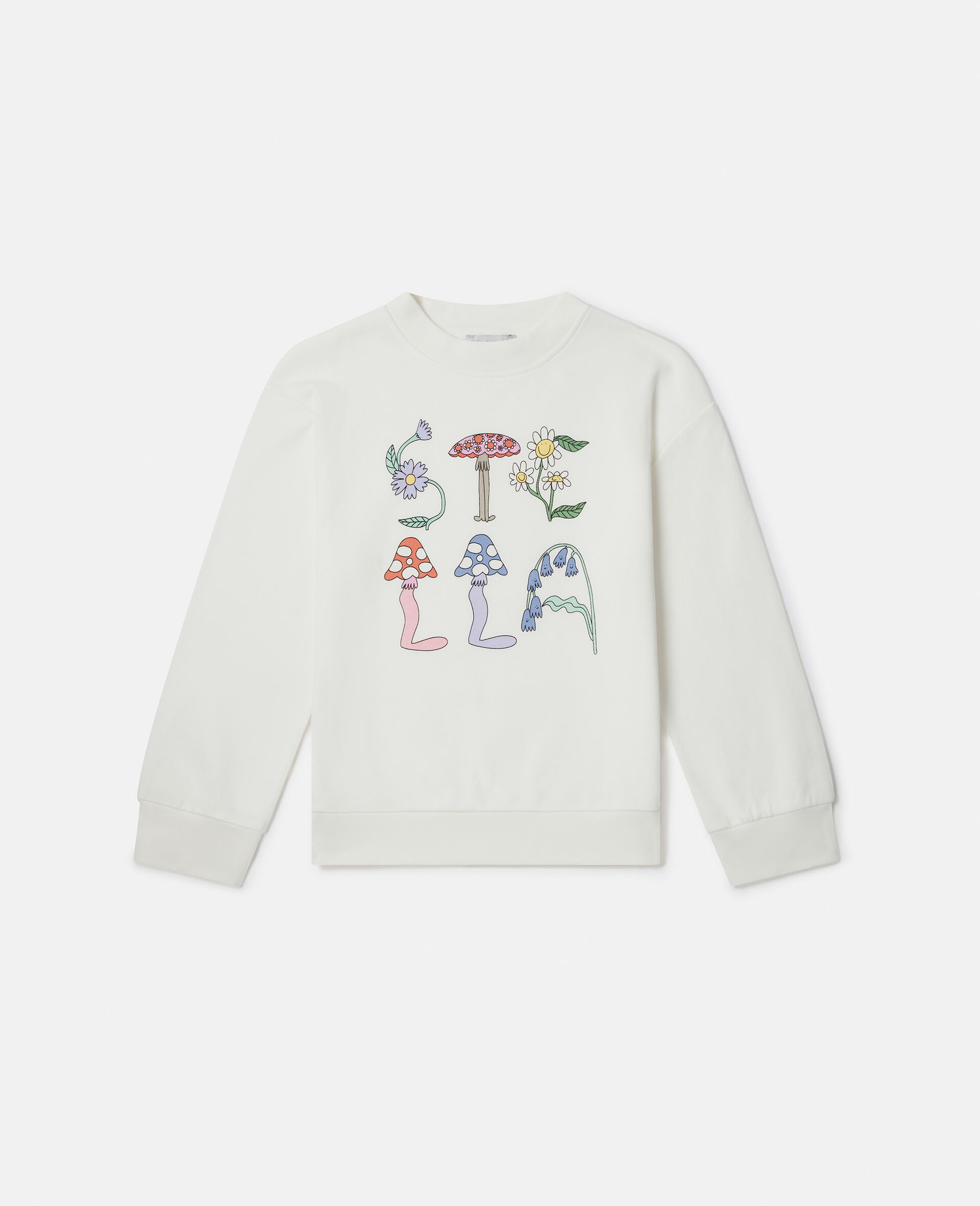 Stella Woodland Lettering Crewneck Sweatshirt-White-large image number 0
