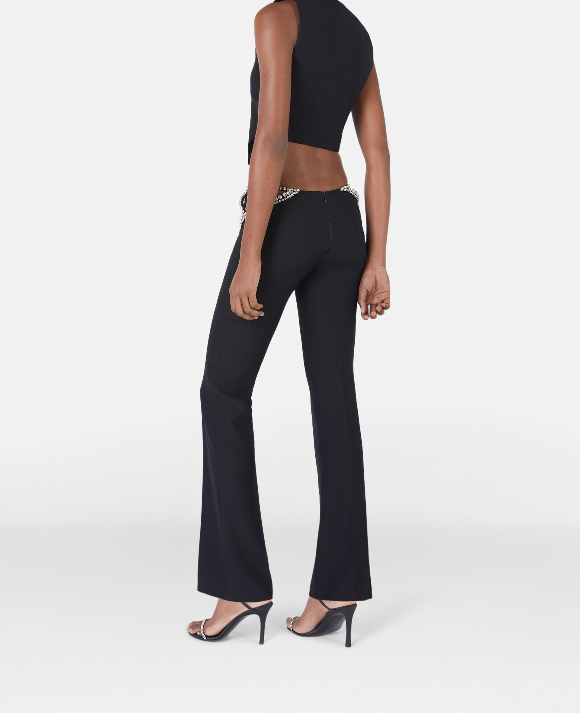 Ultra Low Rise Diamant&eacute; Star Trousers-Black-large image number 2