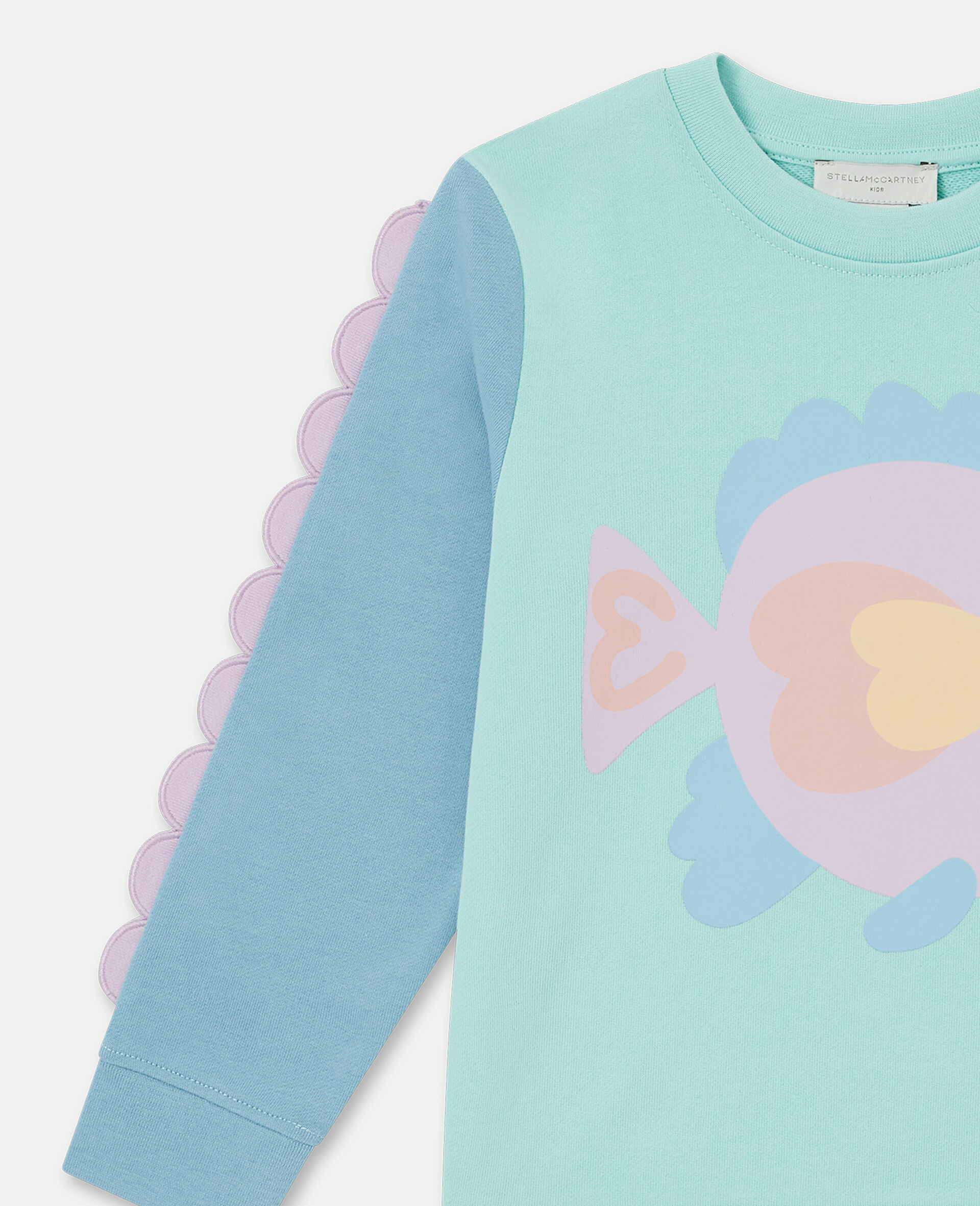 Graphic Sweatshirt And Short Set  -Blue-medium