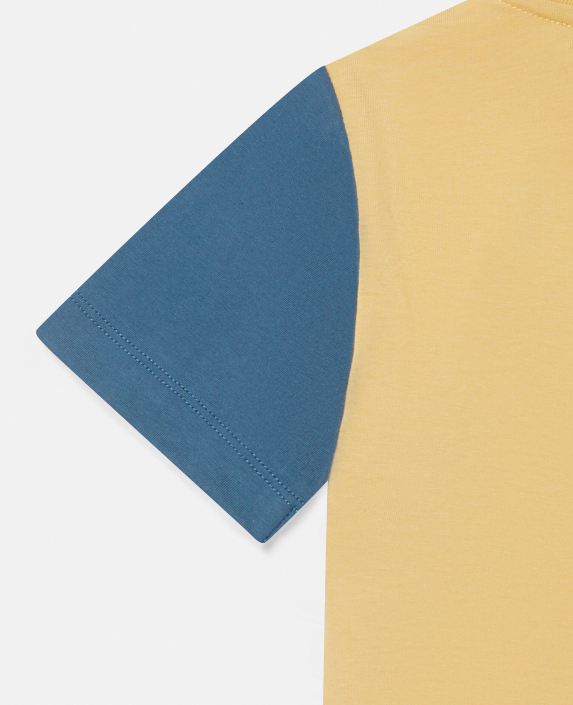 Colourblock Fox Pocket Cotton T‐Shirt-Yellow-large image number 3