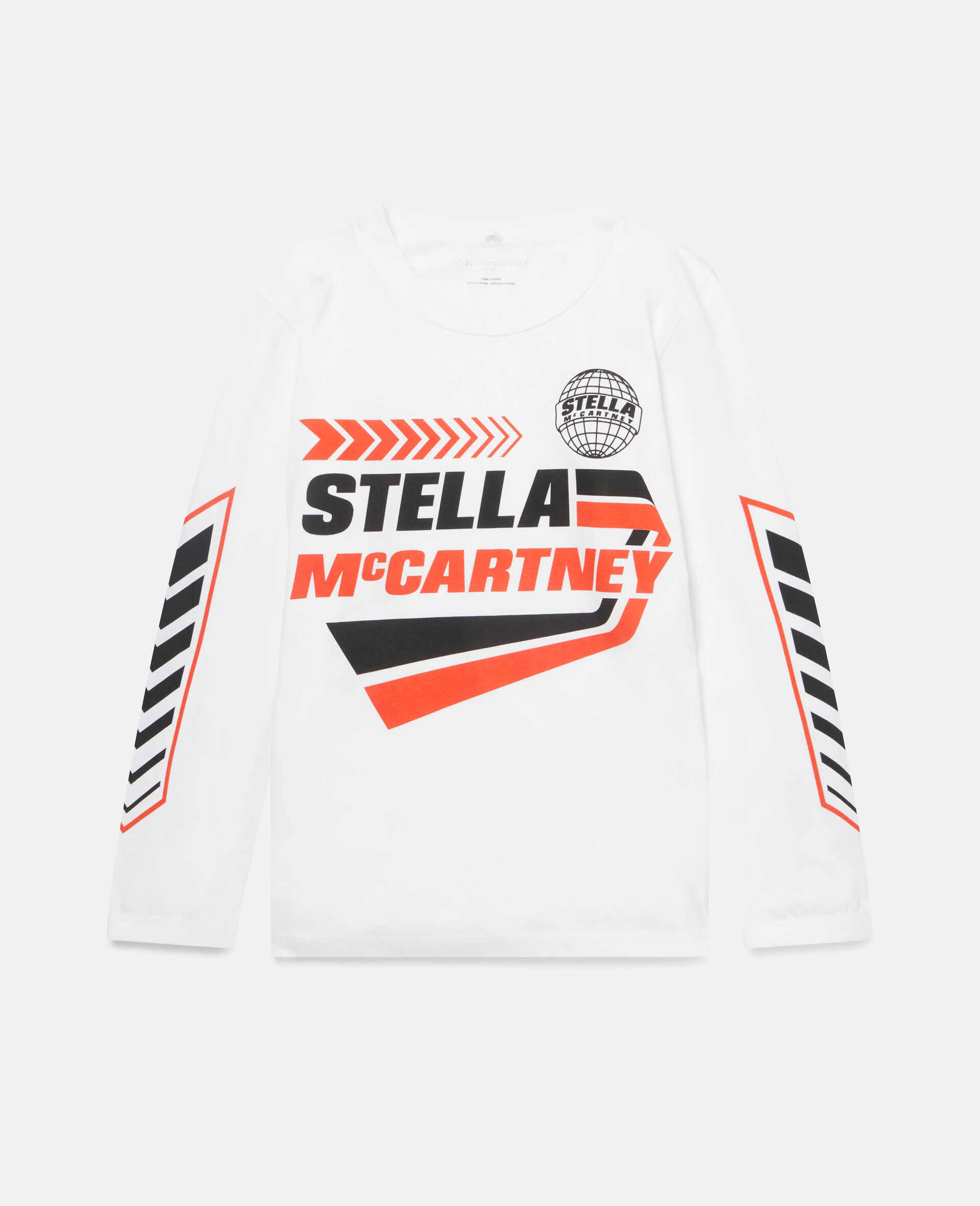 Motocross Logo Print Cotton T‐Shirt-White-large image number 0