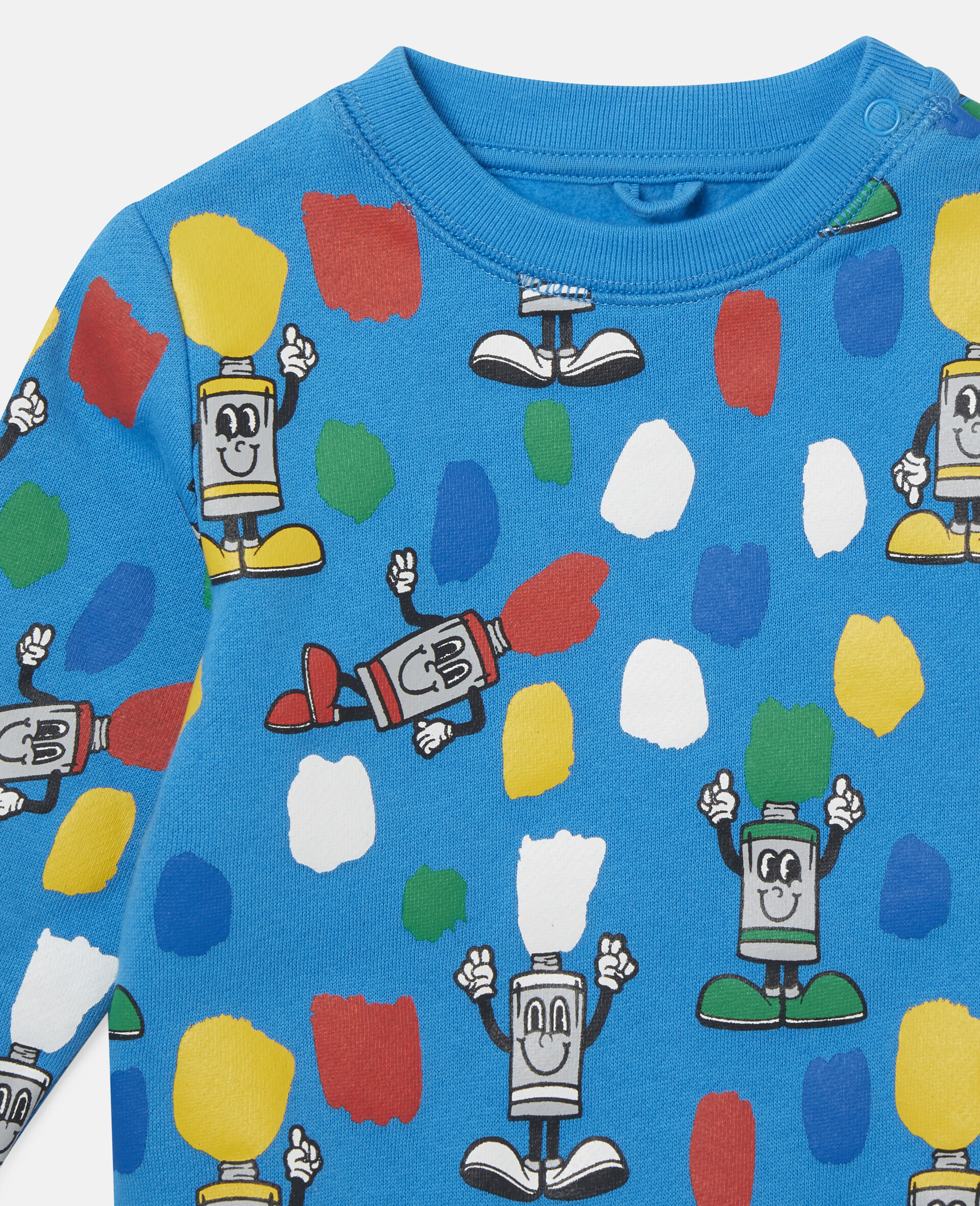 Paint Tubes Fleece Sweatshirt-Blue-medium