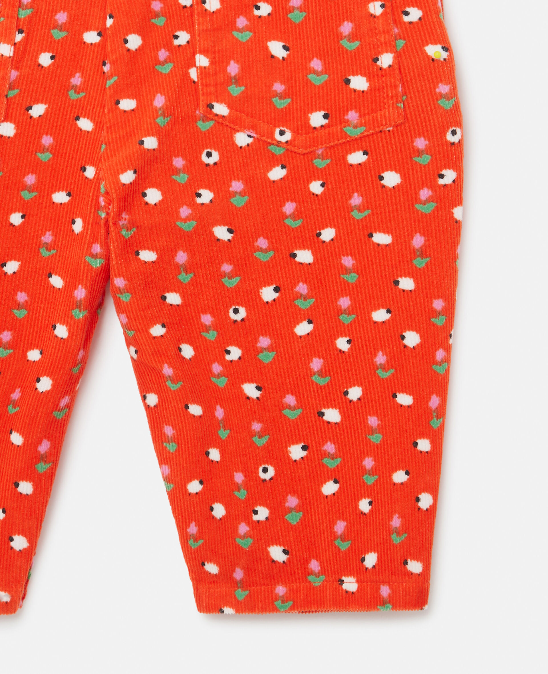 Floral Pattern Dungarees-Red-large Floral Pattern Dungarees-Red-large image number 3