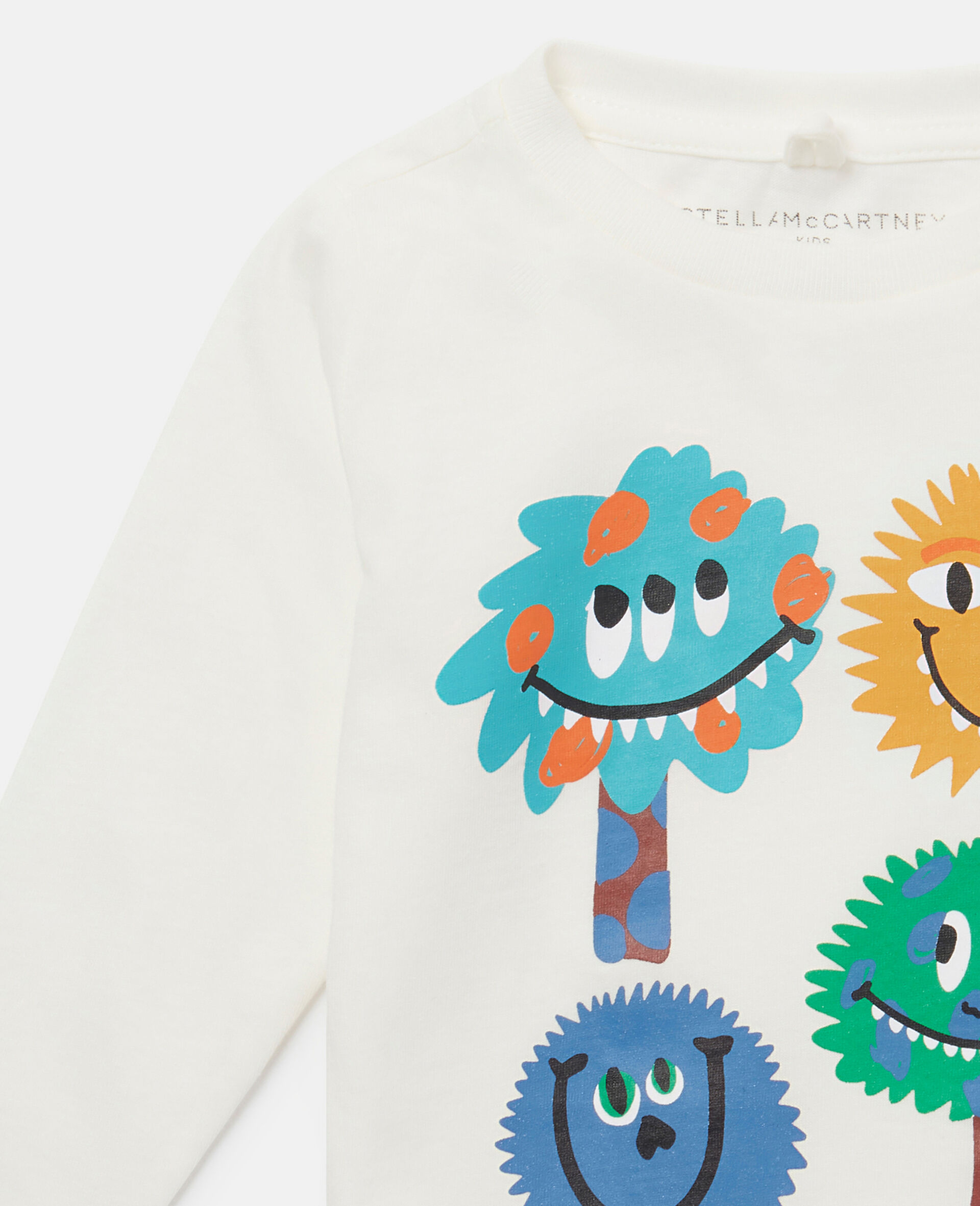 モンスターフェイスプリント ロングスリーブTシャツ-レッド-large image number 1