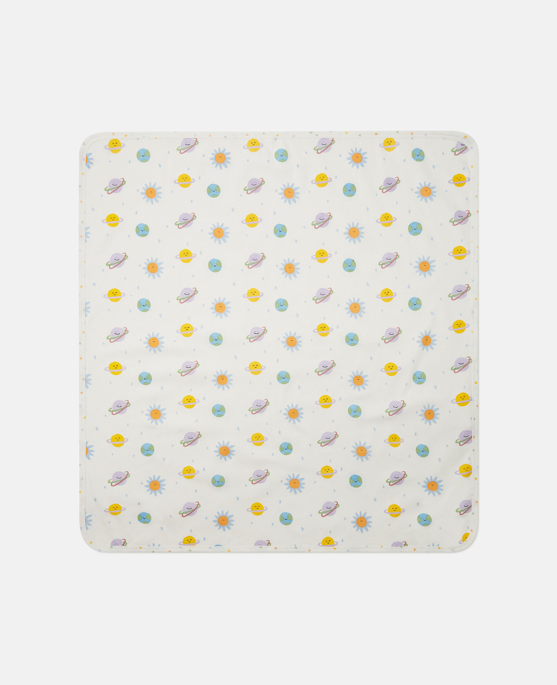 プラネットプリント ロンパース ハット ブランケット セット-ホワイト-medium