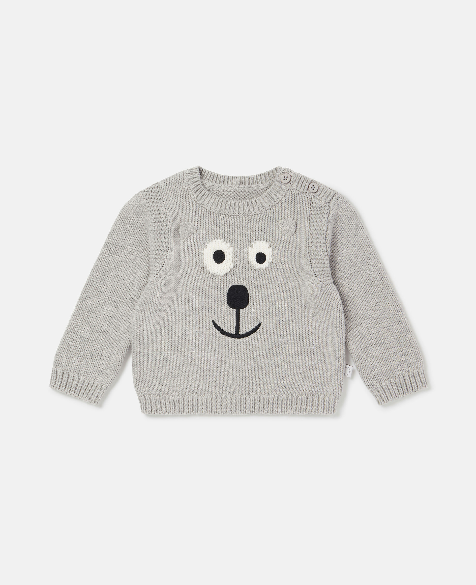 Bear Motif Jumper-Gris-large image number 0