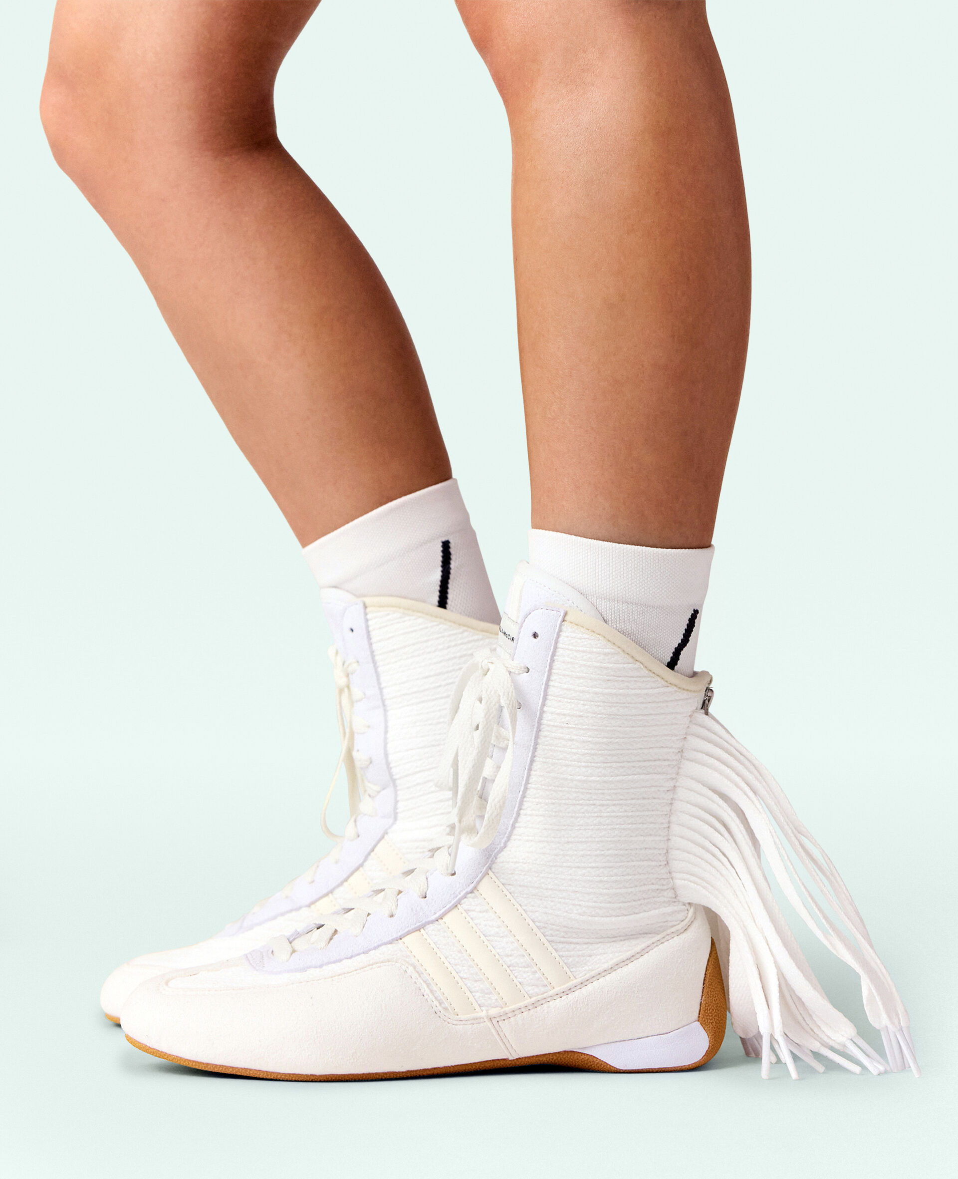 Women White Rasant Fringe High-Top Trainers | Stella McCartney NL