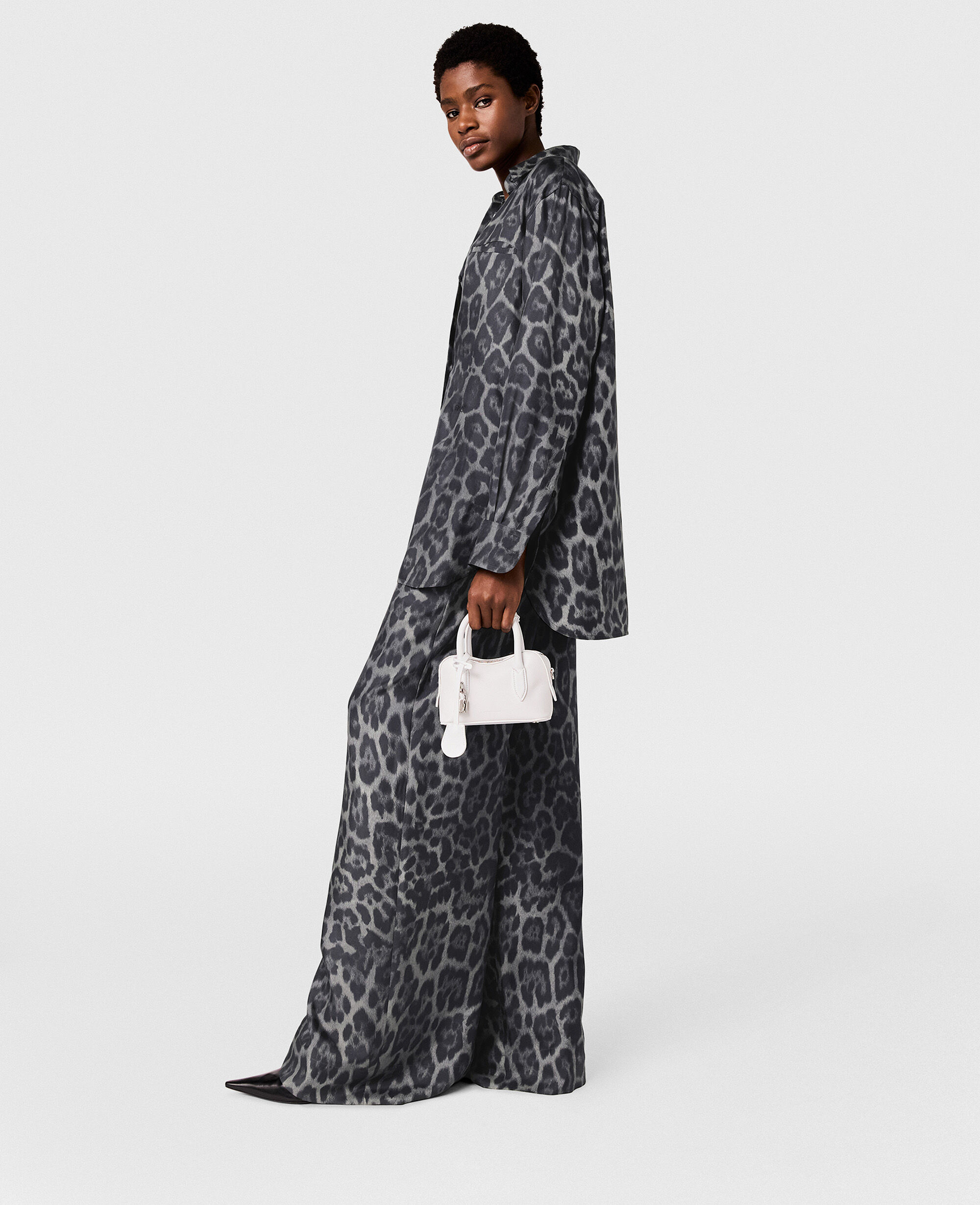 Stella McCartney - ステラマッカートニー STELLA McCARTNEY レオパードプリントシャツ Women アッシュグレー オーバーサイズ レオパード プリント
