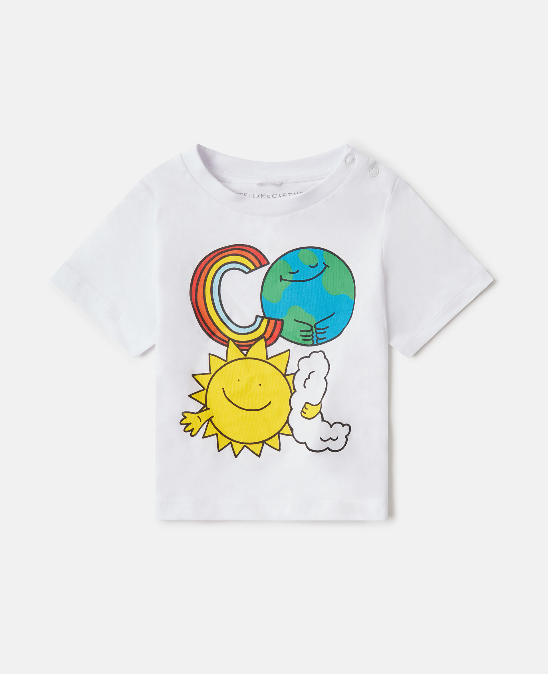 T-Shirt mit Earth Friends Grafik-Weiß-medium