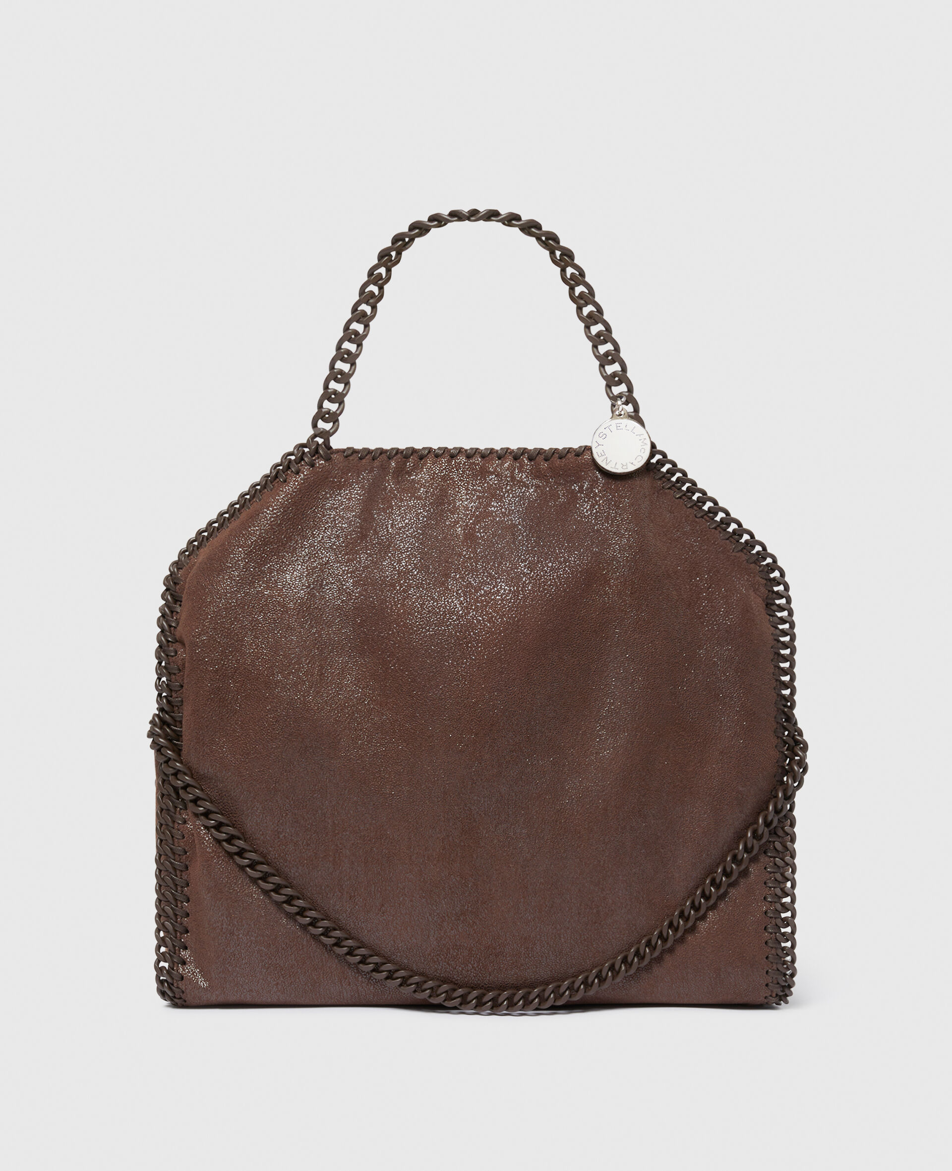 Falabella Fold-Over Enamel Tote Bag-Brown-large image number 0