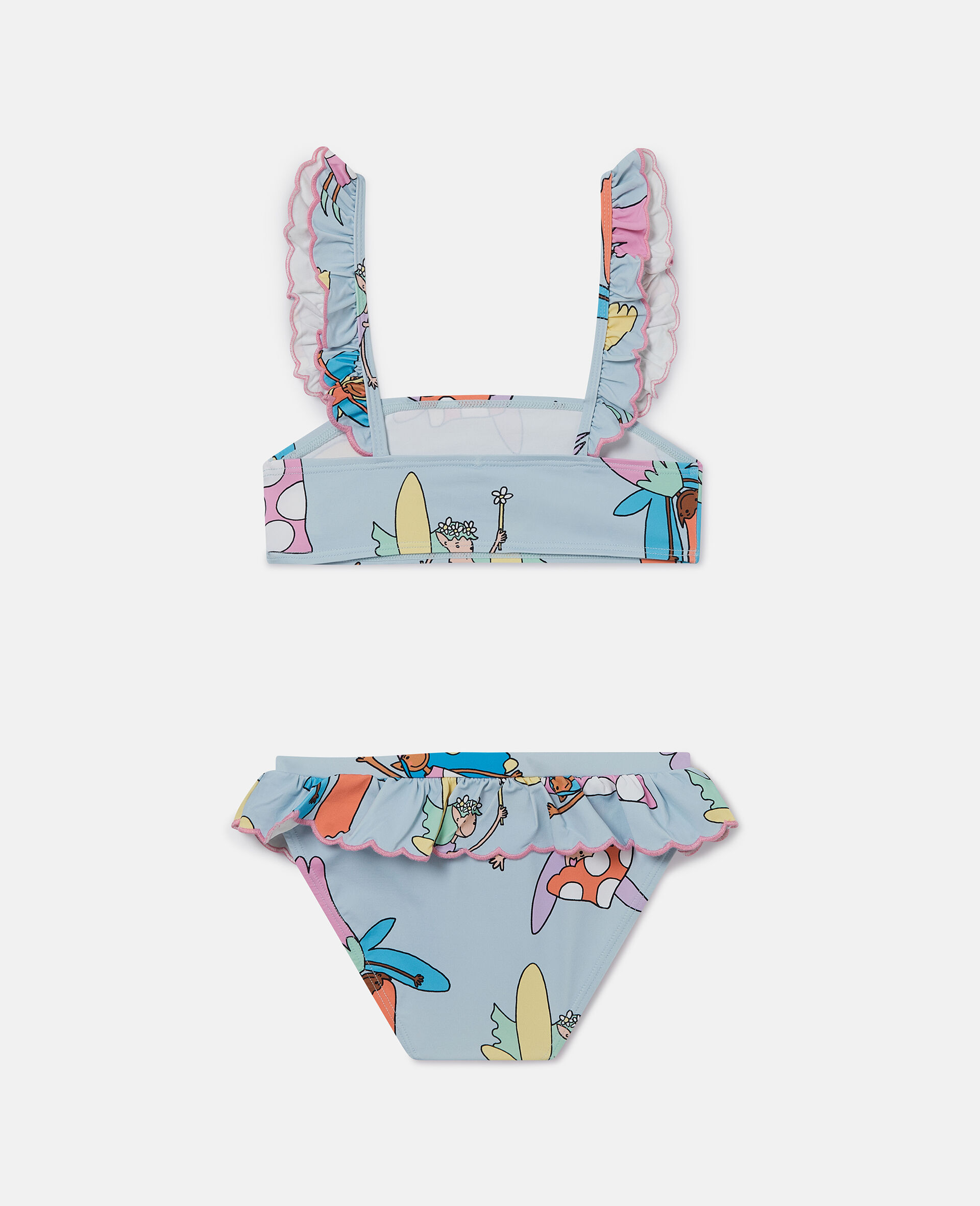 Fairies Print Frilled Bikini -Blue-large Fairies Print Frilled Bikini -Blue-large image number 1