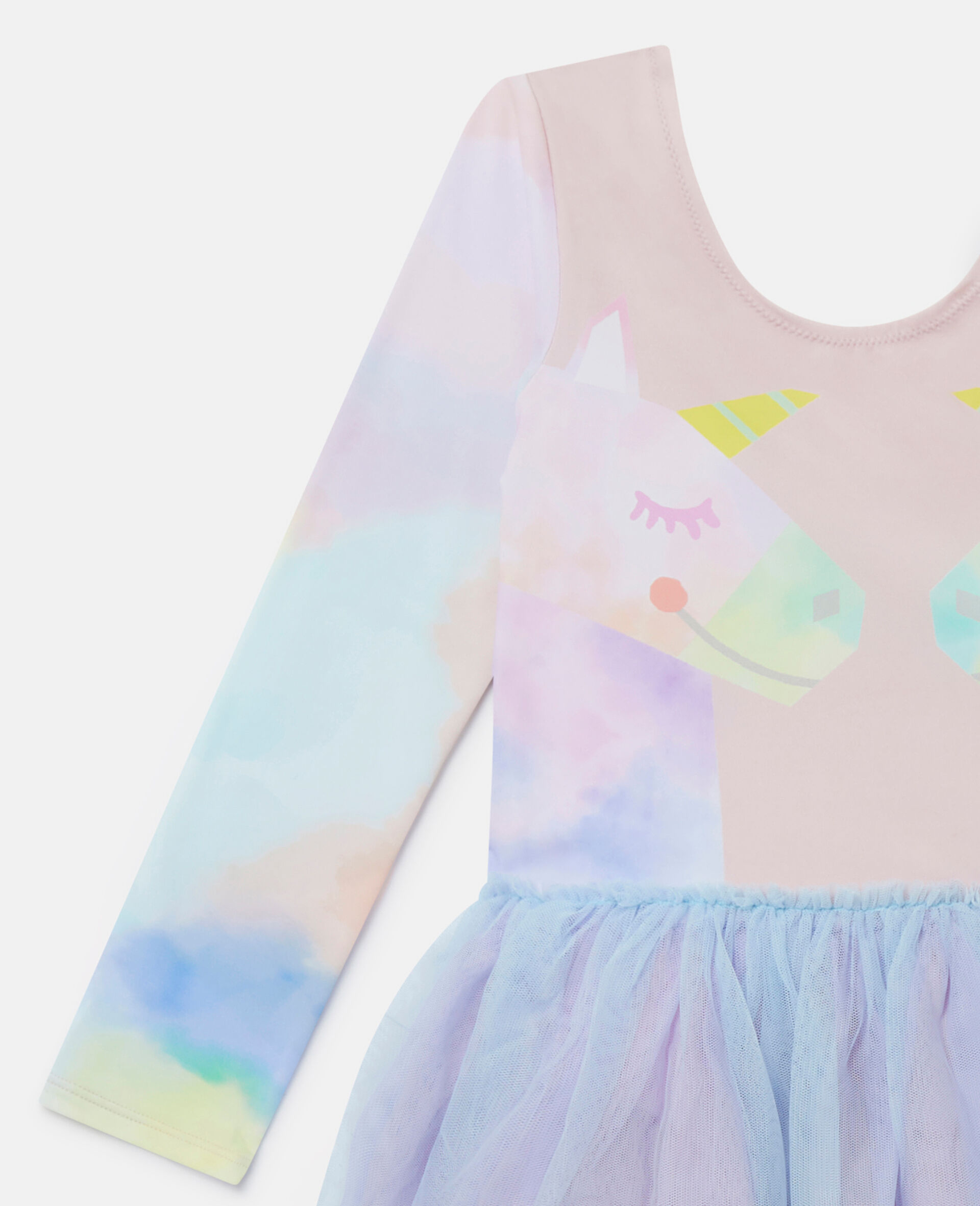 Tutu Kleid mit Einhoernern und Regenbogen-Weiß-large image number 1