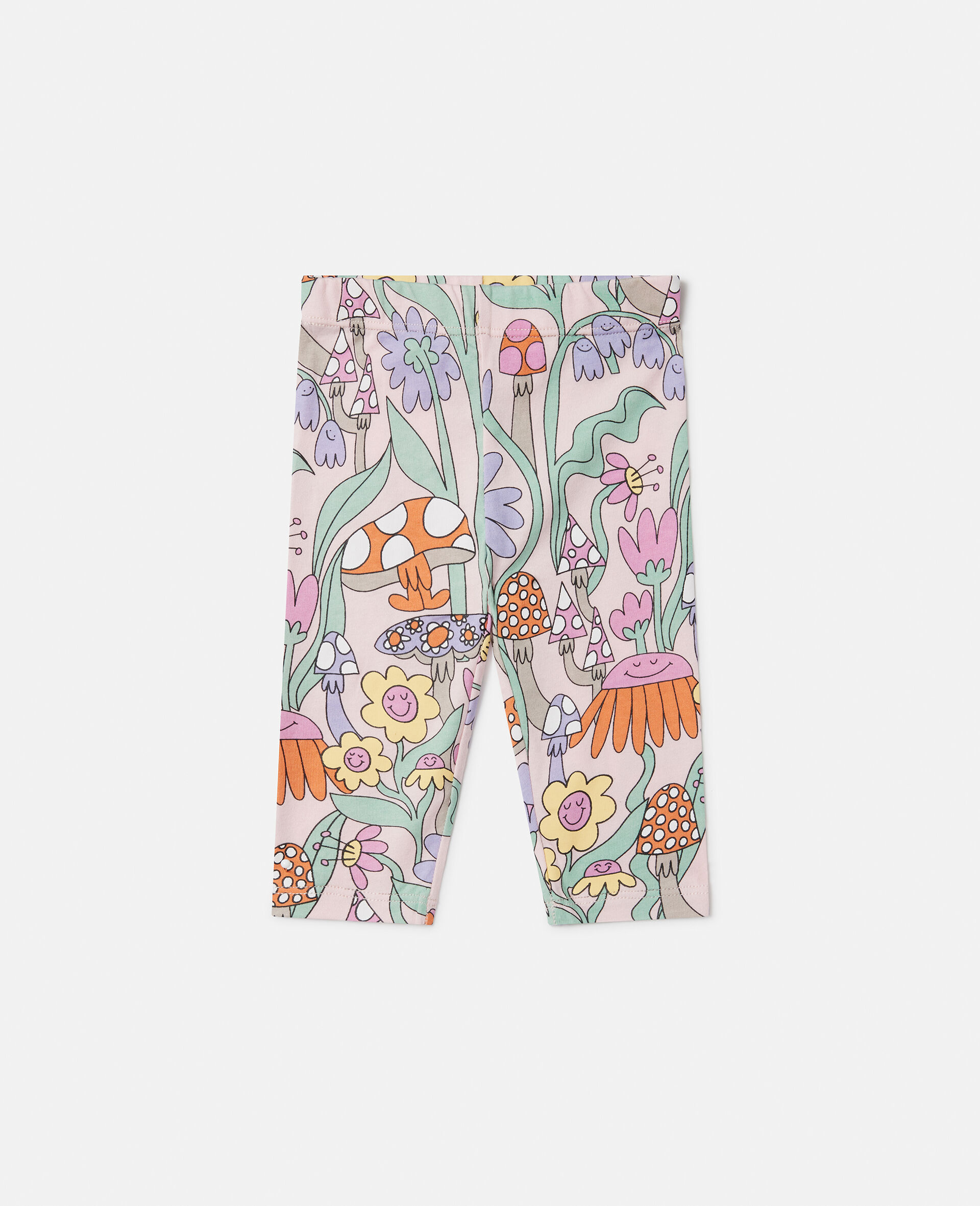Woodland Print  Elasticated Leggings-Pink-medium