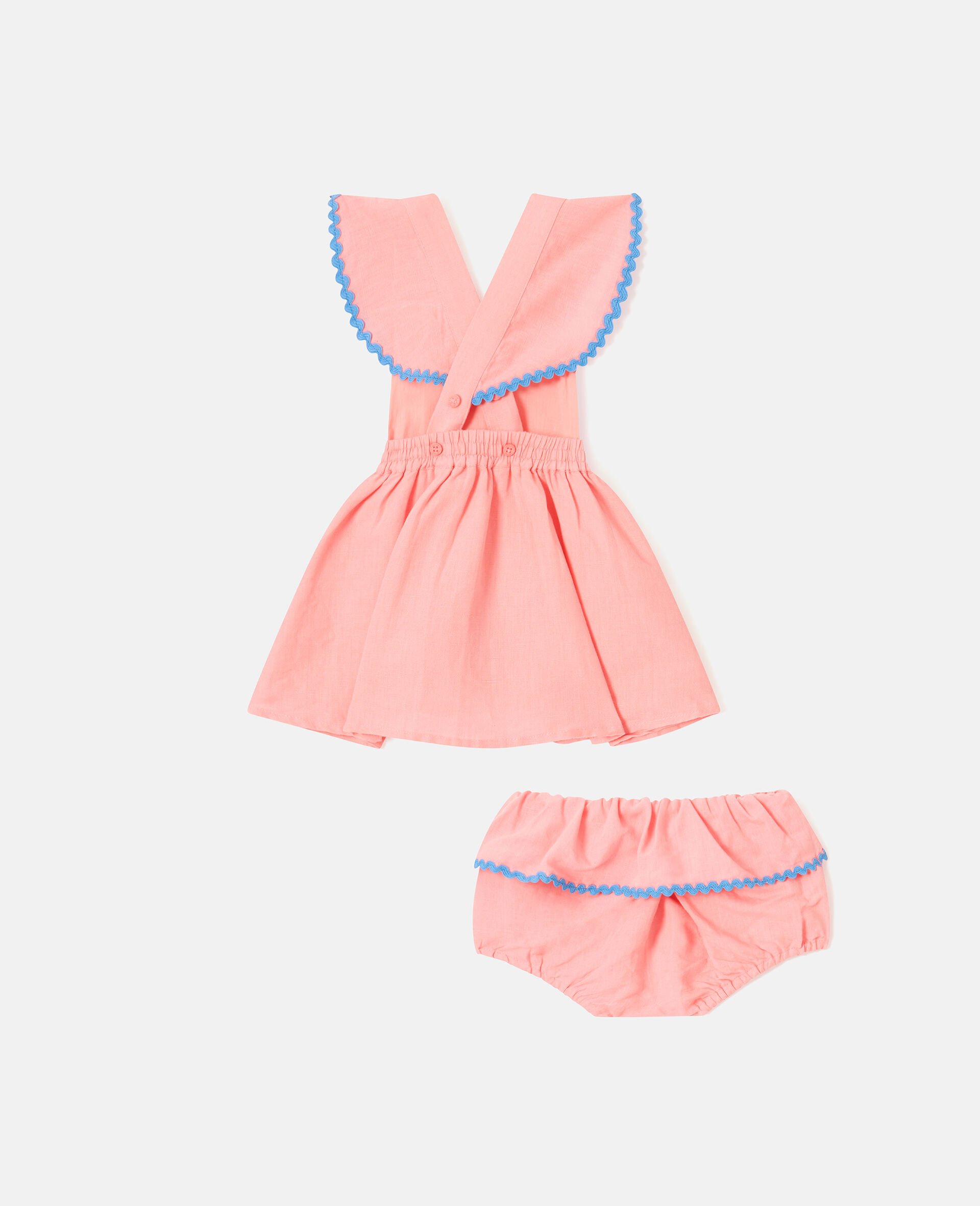 图案口袋连衣裙和灯笼短裤套装-粉色-large image number 2