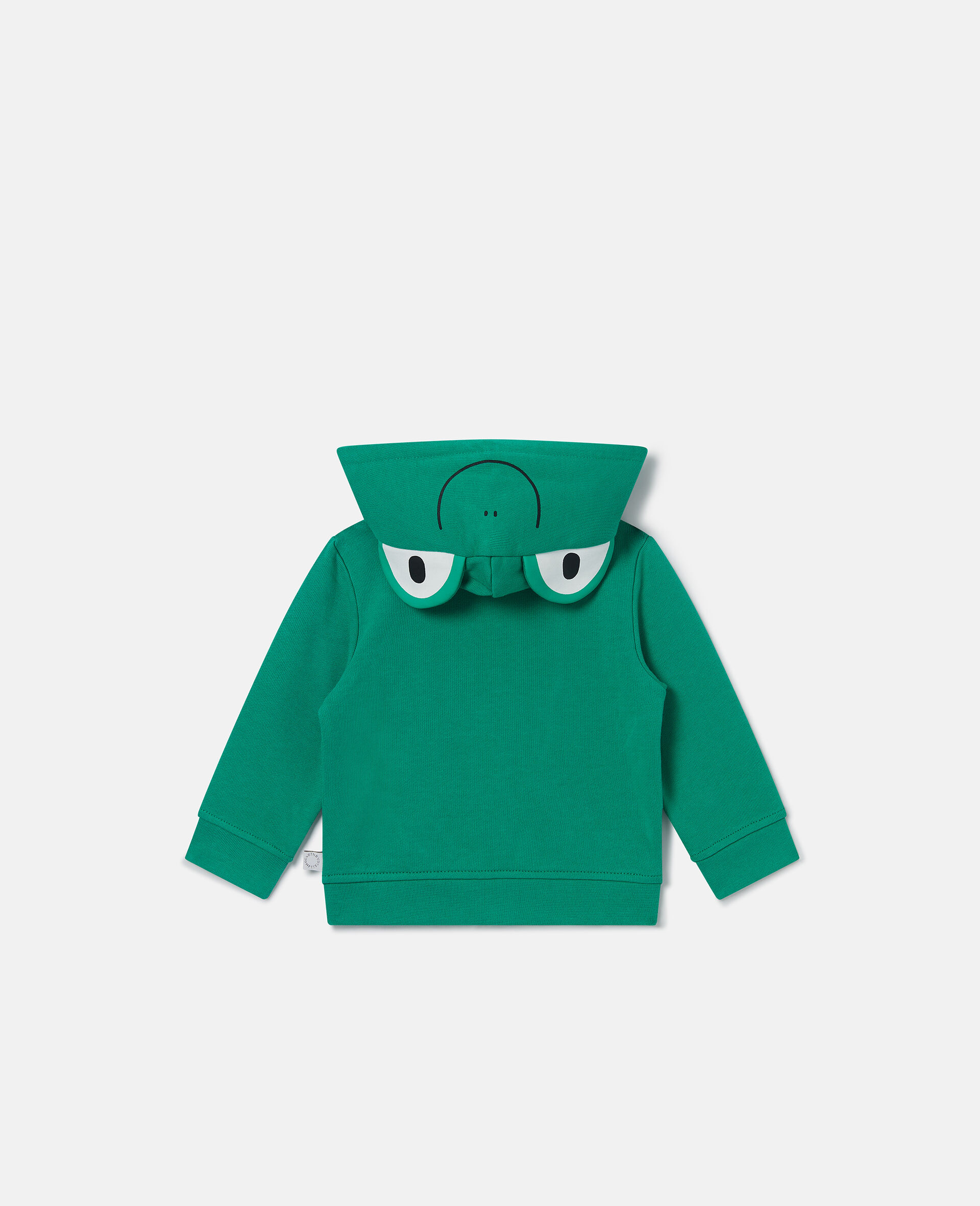 Sweat shirt graphique zippe a capuche avec grenouille-Vert-large image number 2
