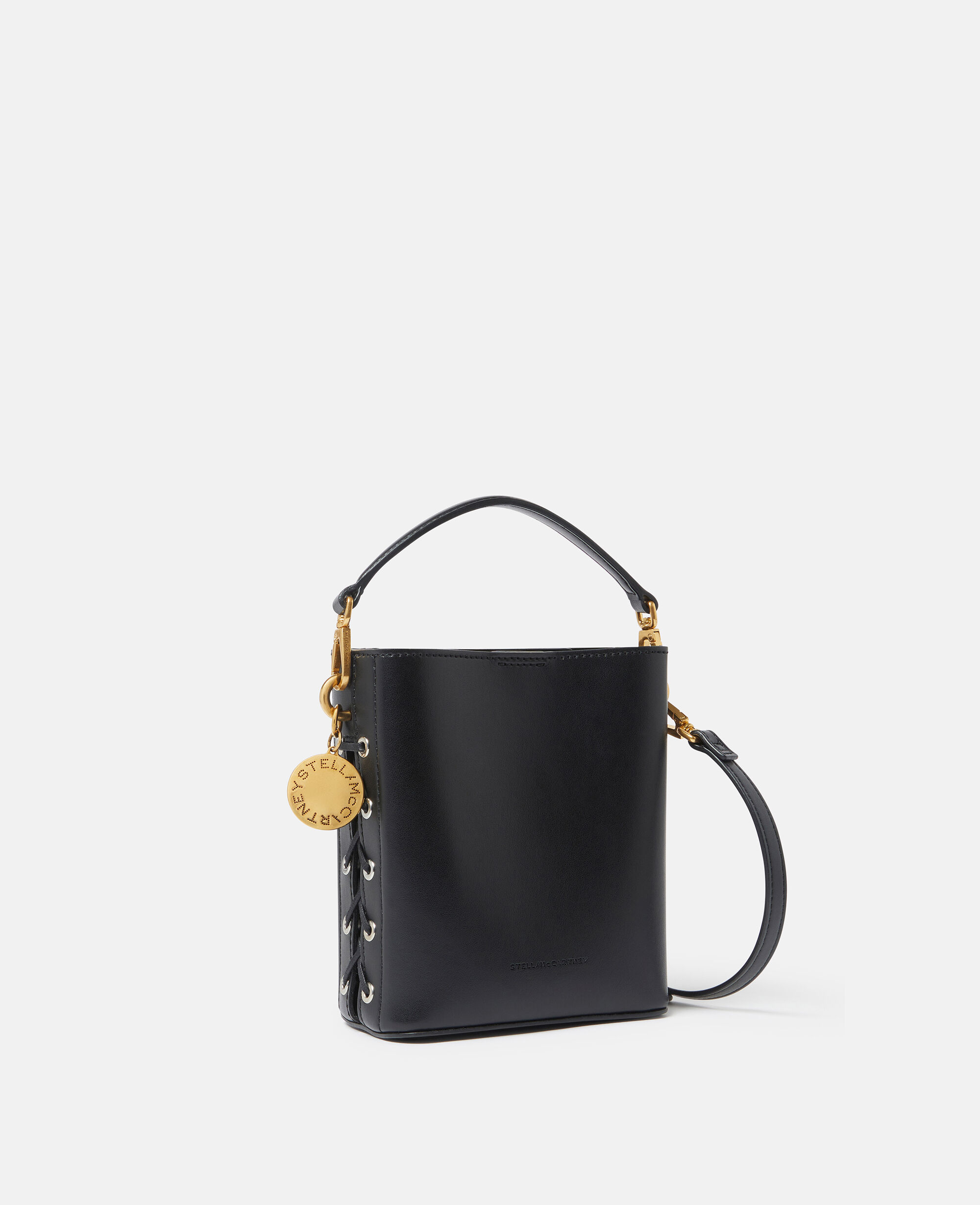 Women ミッドナイトブラック フレイム ホイップステッチ バケット バッグ | Stella McCartney JP