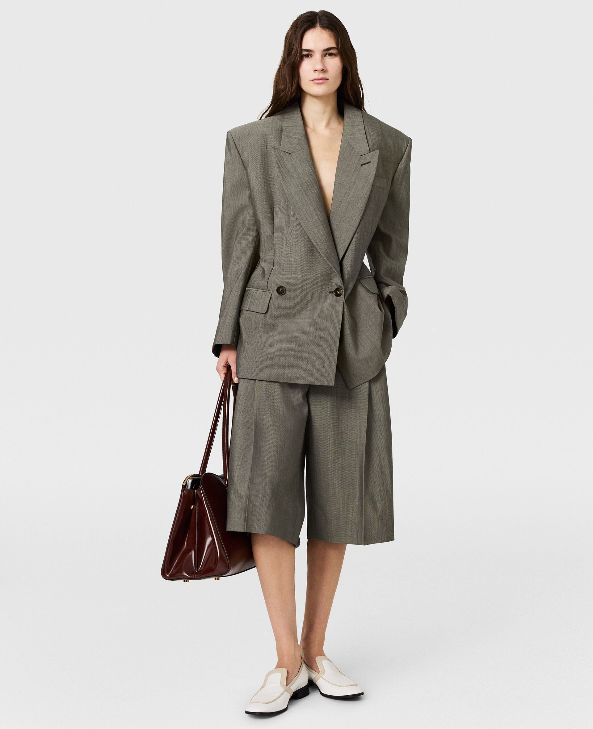 트로피컬 더블 브레스티드 웨이스트 재킷-绿色-large image number 5