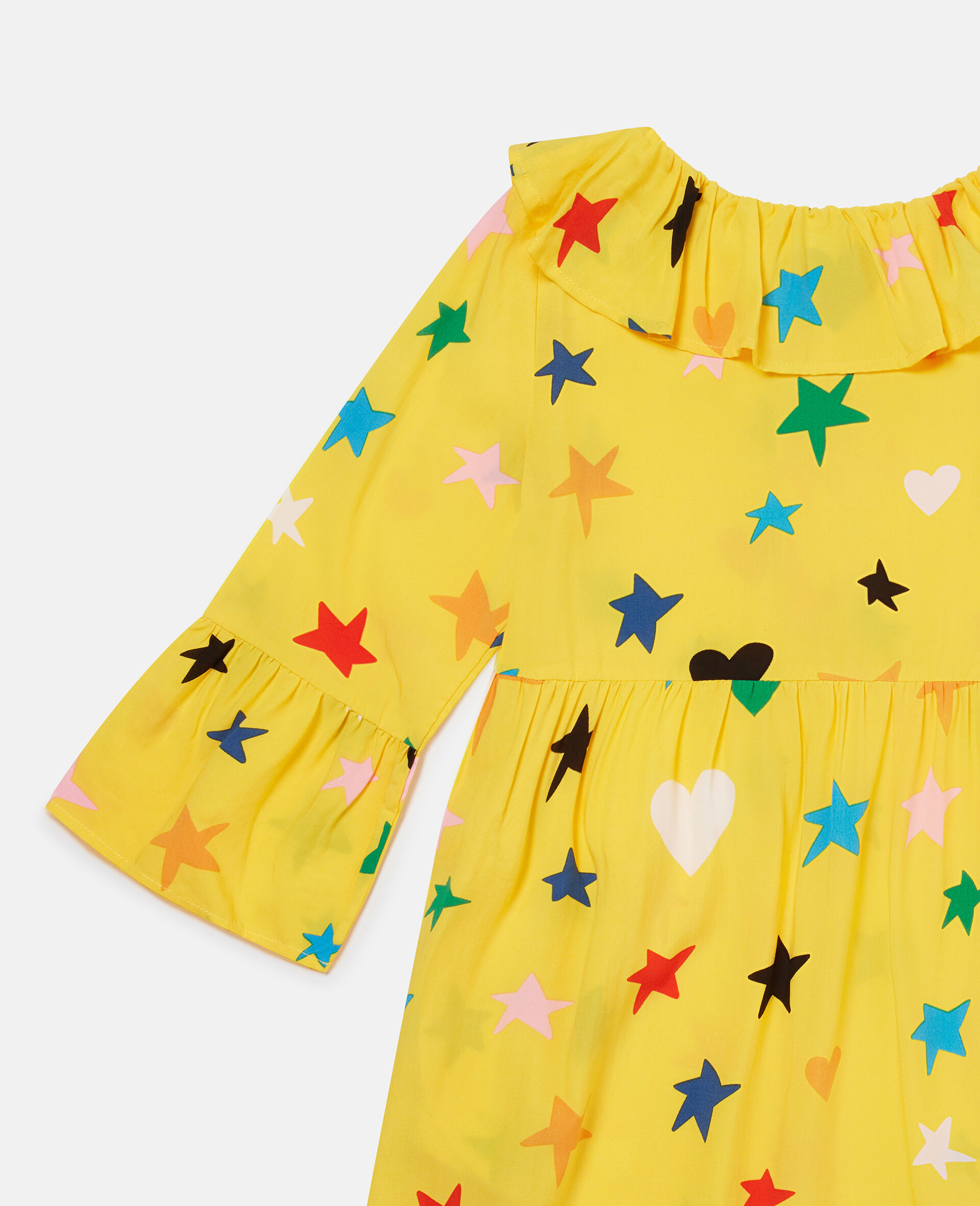 Robe a manches longues avec imprime etoiles-Jaune-large image number 1