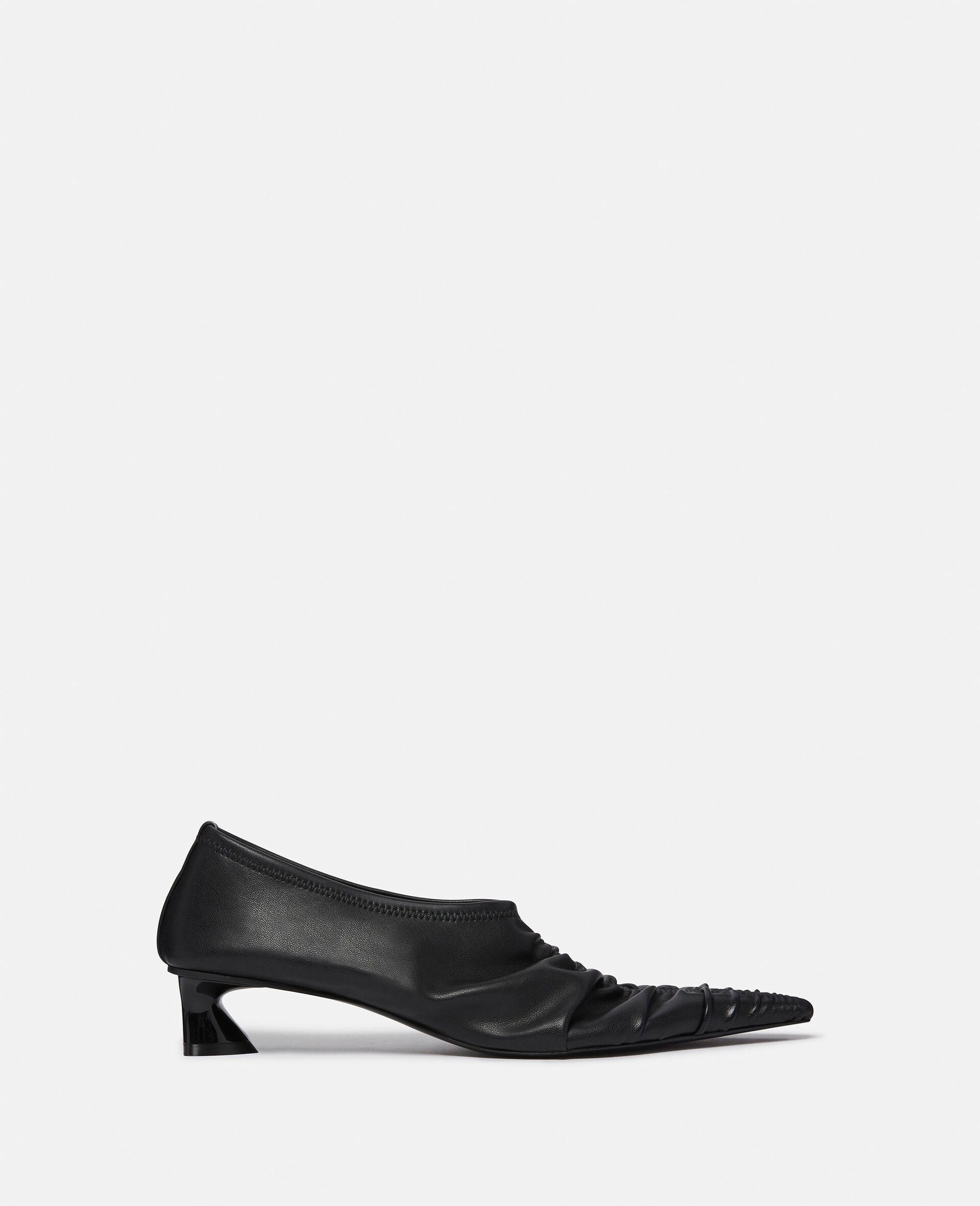 Elsa Ruched Kitten Heel Pumps-Black-large image number 0