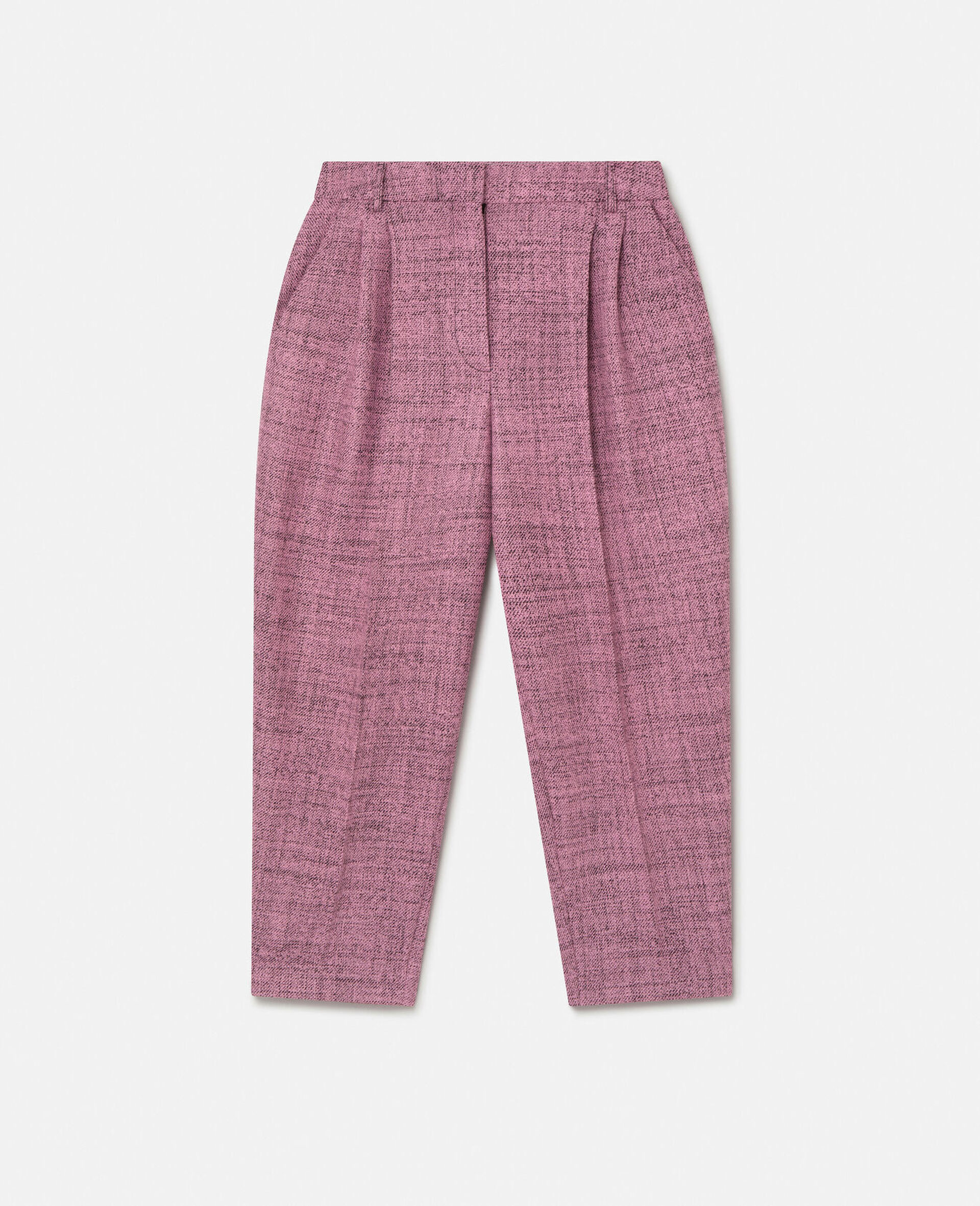 Cropped Pleated Trousers-Pink-large image number 0