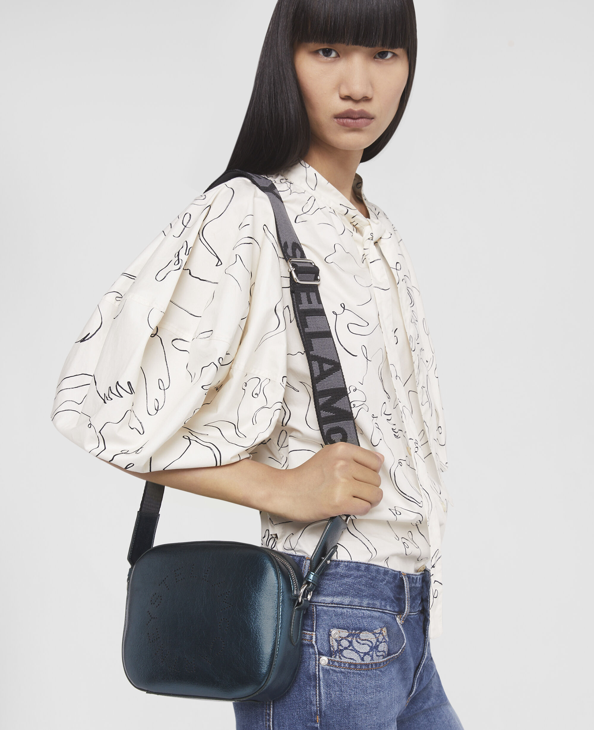 Women Peacock Blue Stella Logo Mini Bag Stella McCartney LT