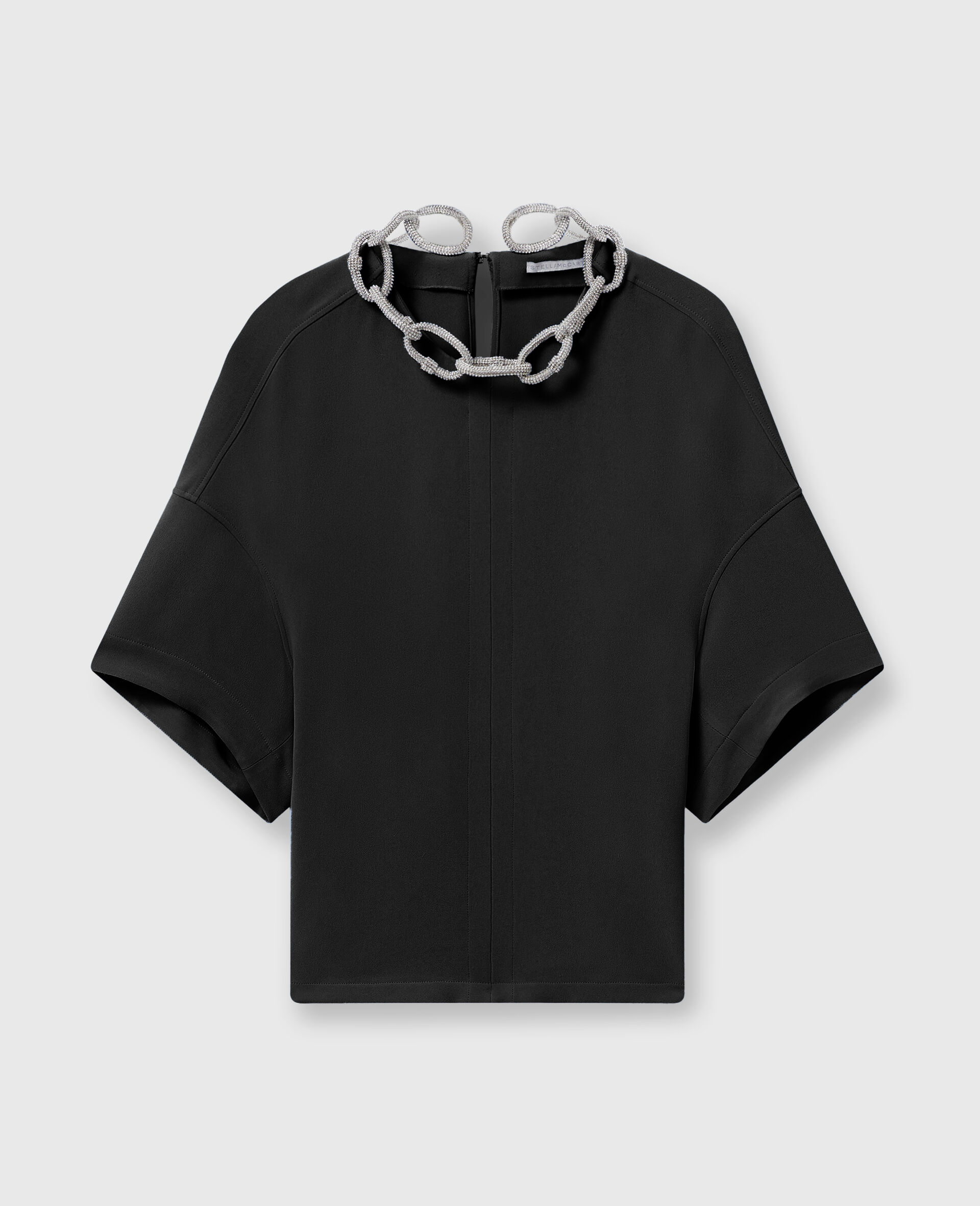 Crystal Chain Short-Sleeve Top-Blue-large image number 0