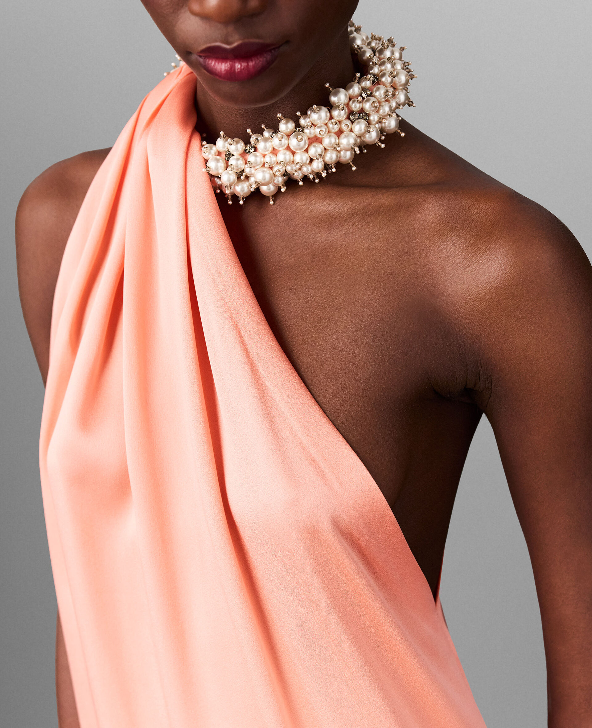 Bead-Embellished Twisted Mini Dress-Pink-large image number 3