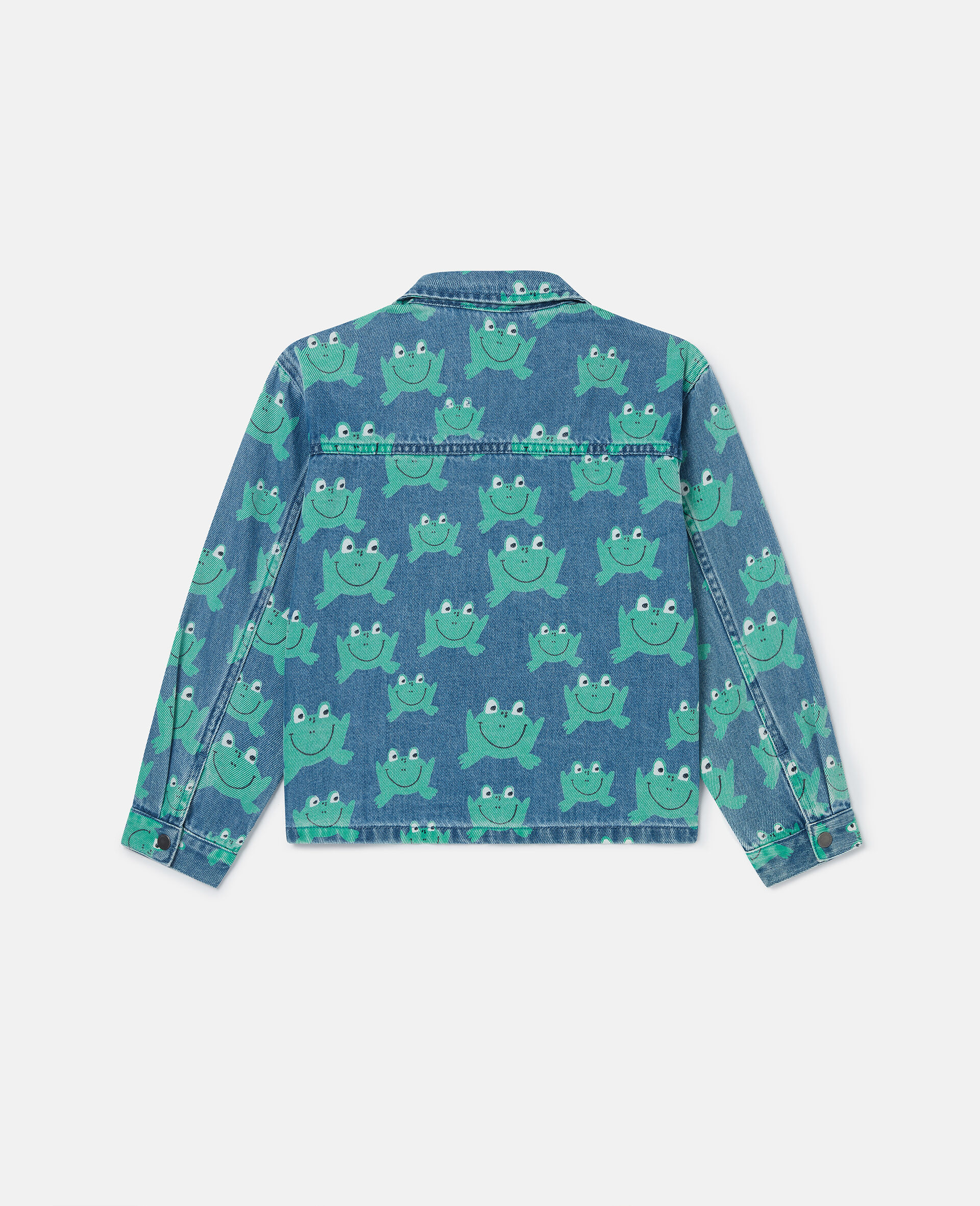 Veste en denim avec imprime grenouille-Bleu-large image number 2