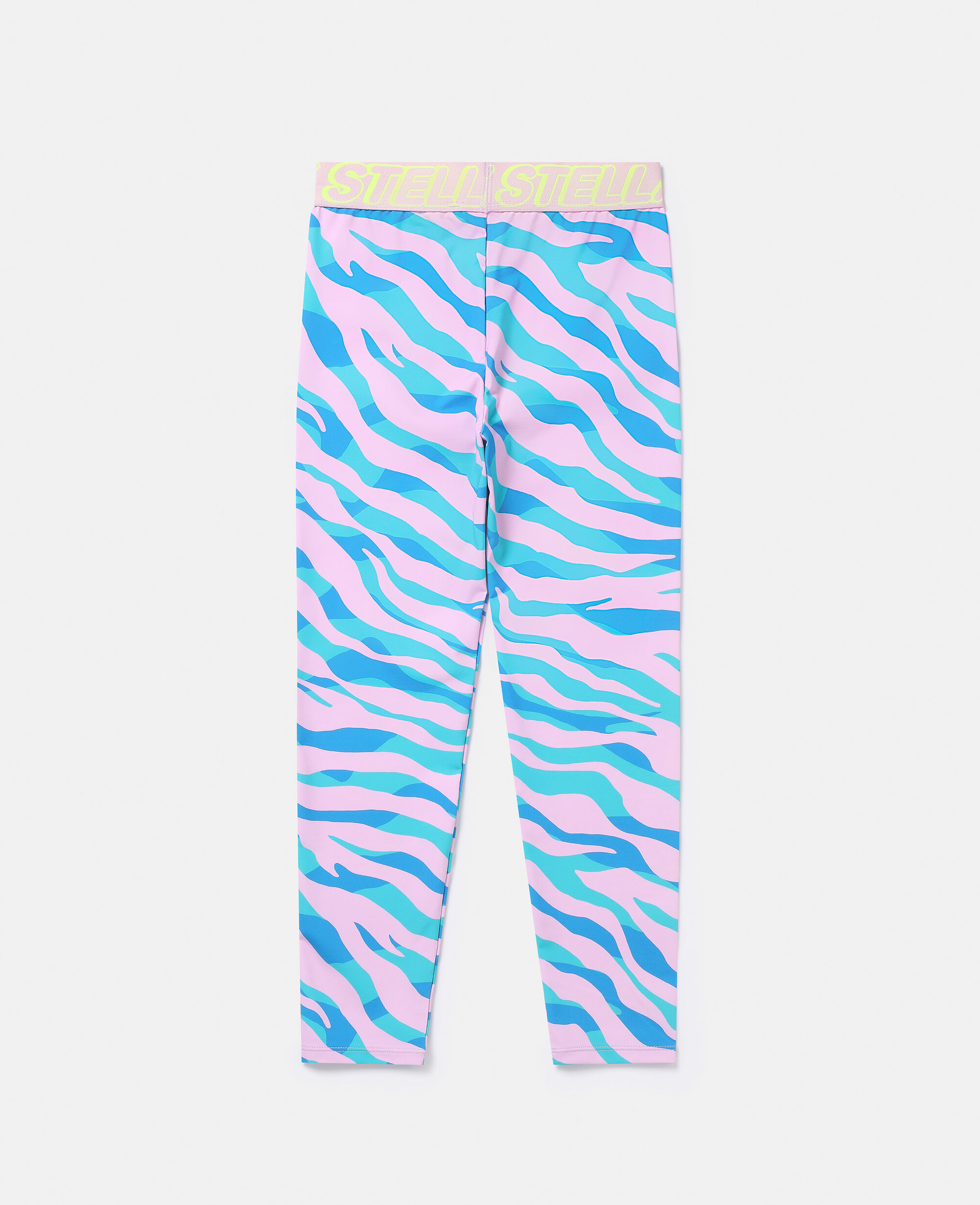 Women Blue Multicolour Zebra Print Leggings | Stella McCartney US