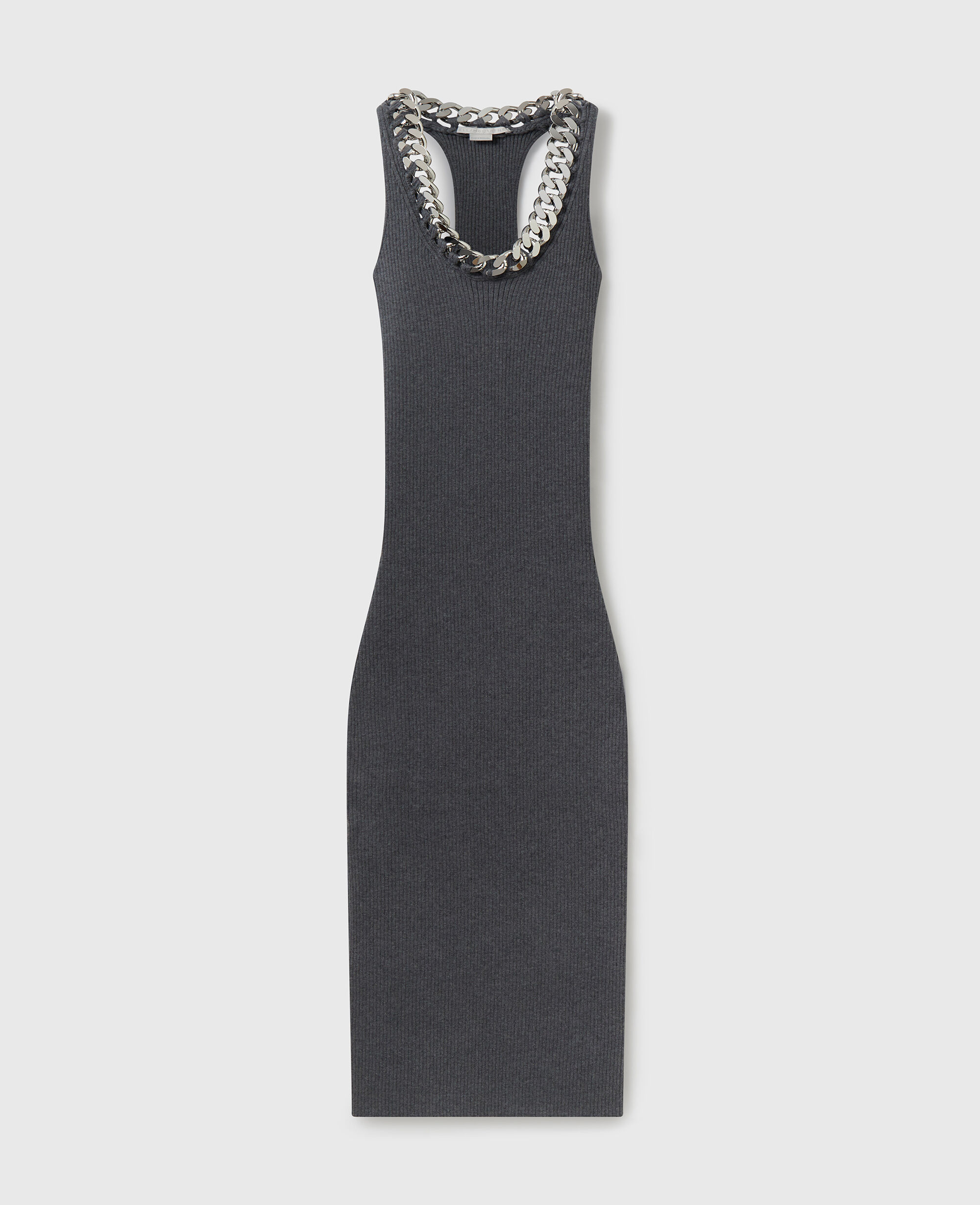 ★STELLA McCARTNEY直営店★チェーンとロゴのミディドレス Women ブラック ロゴチェーン ミディドレス | Stella McCartney JP