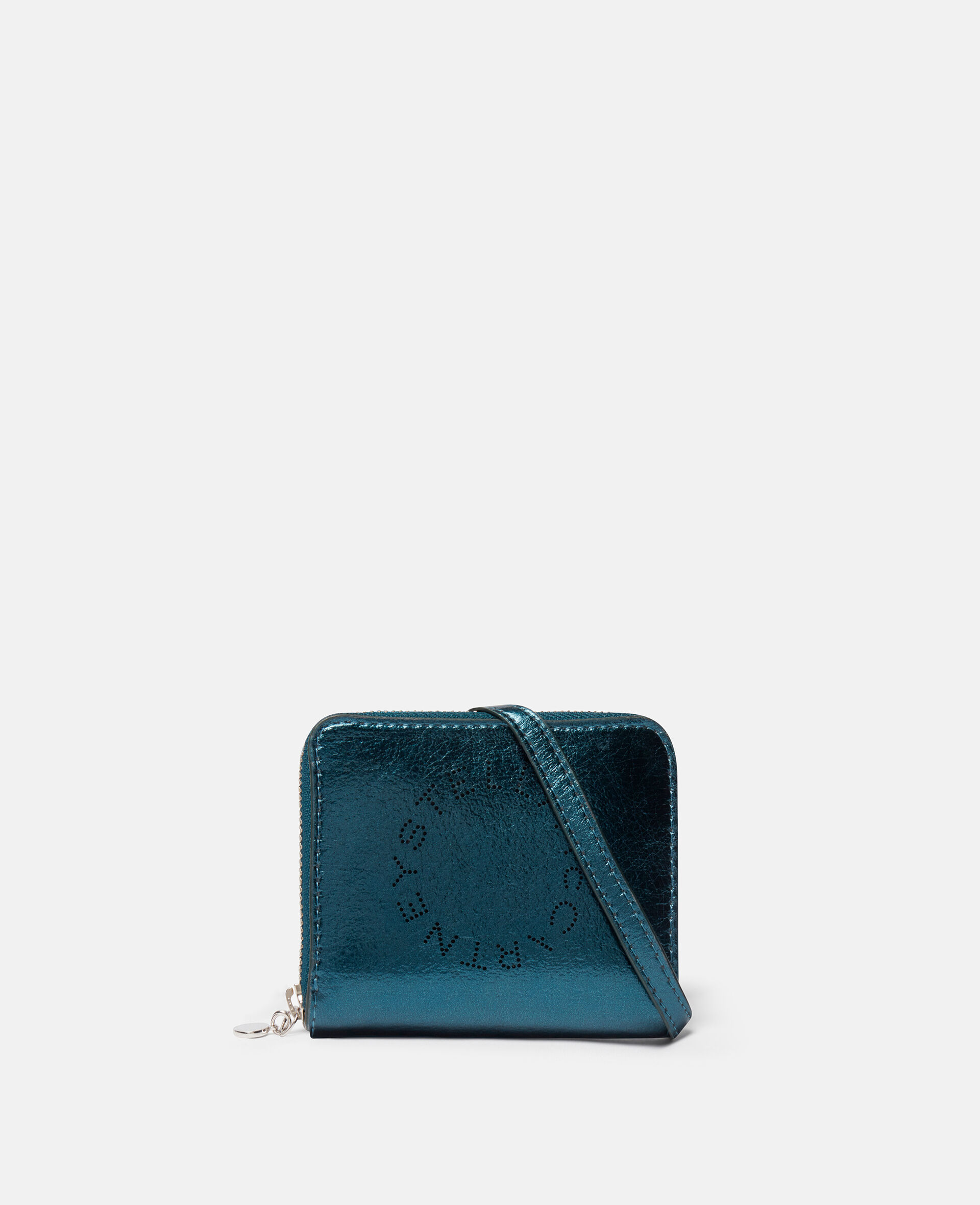 Stella Logo Metallic Zipped Strap Cardholder-Blue-large image number 0