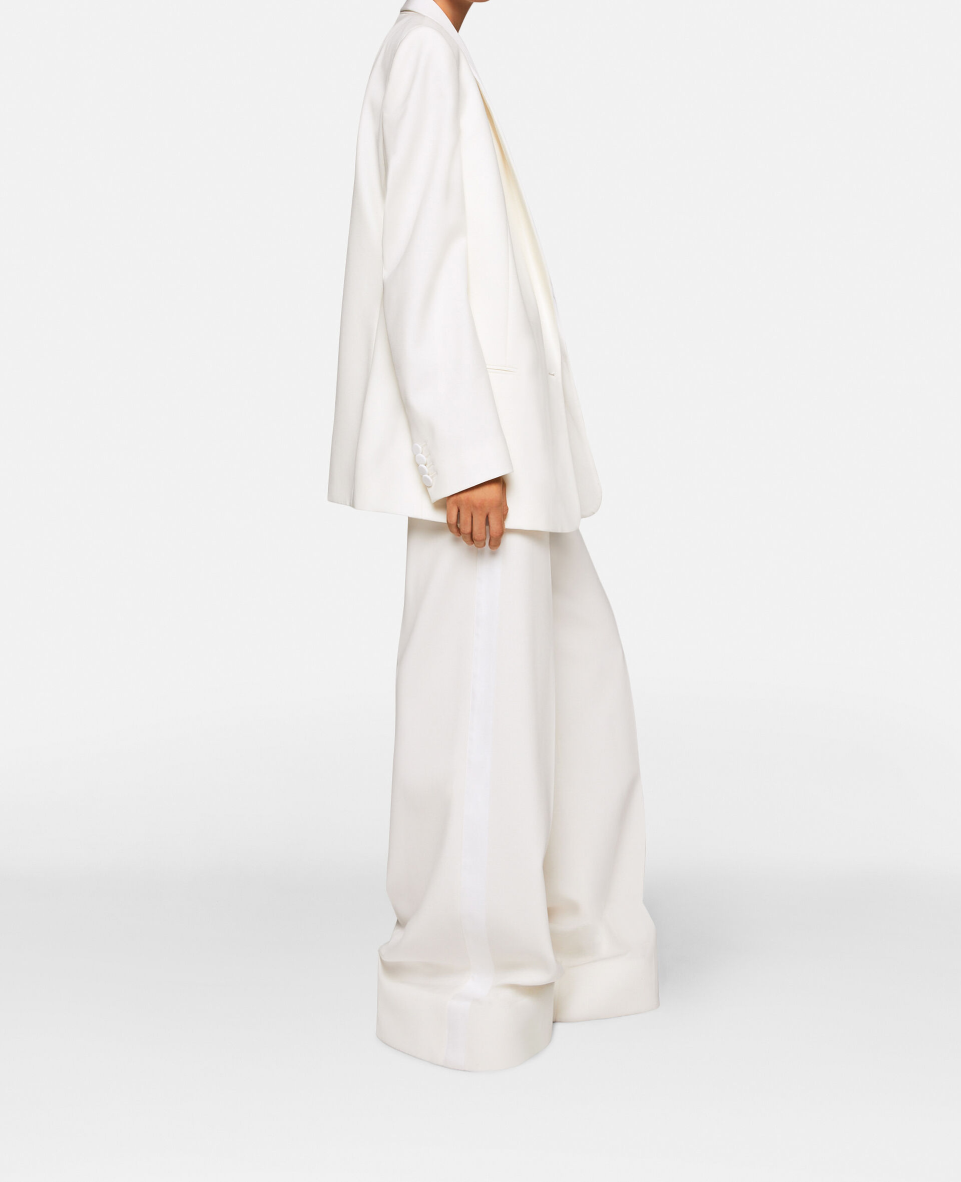 Wool Blazer with Shawl Lapels-Black-large image number 2