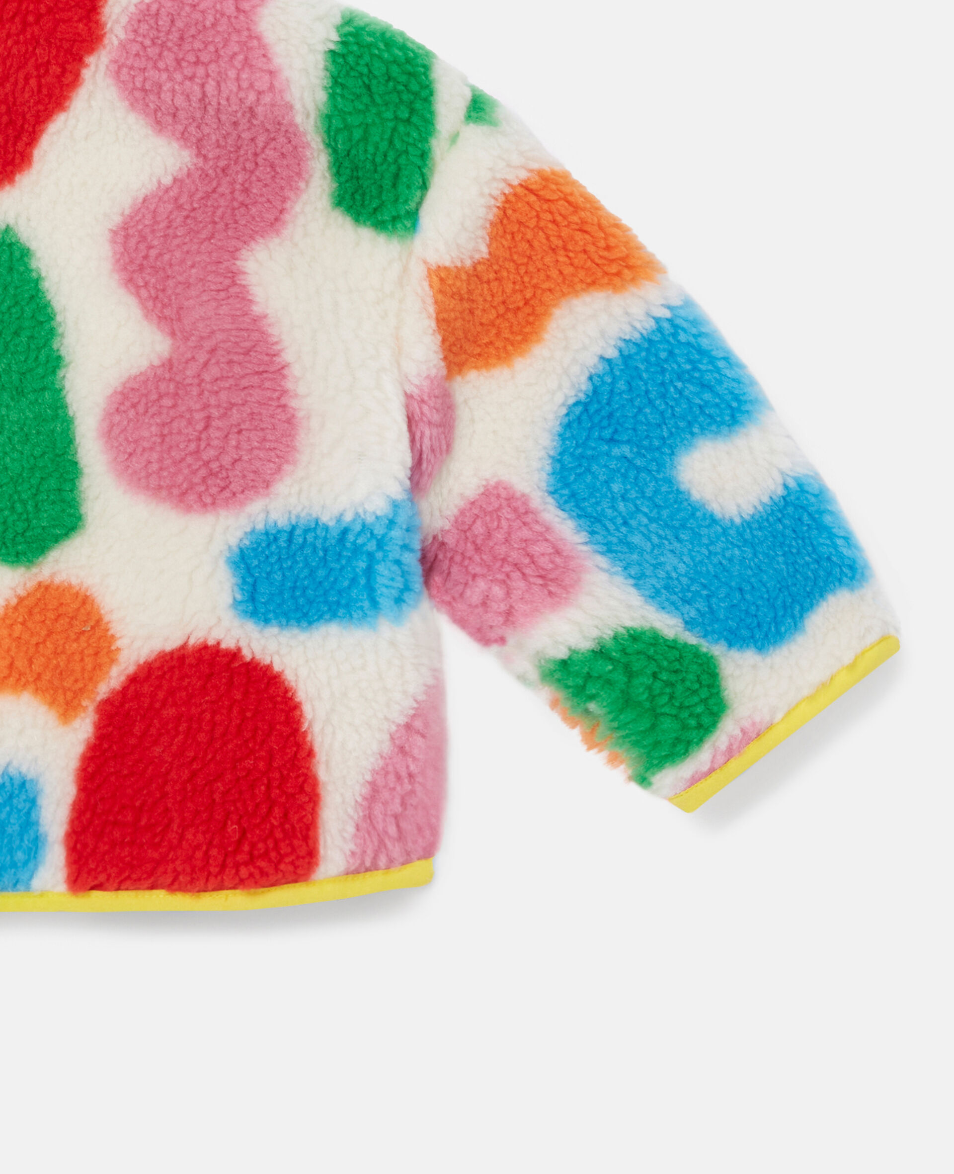 Teddy Fleece Shape Print Jacket-White-large image number 2