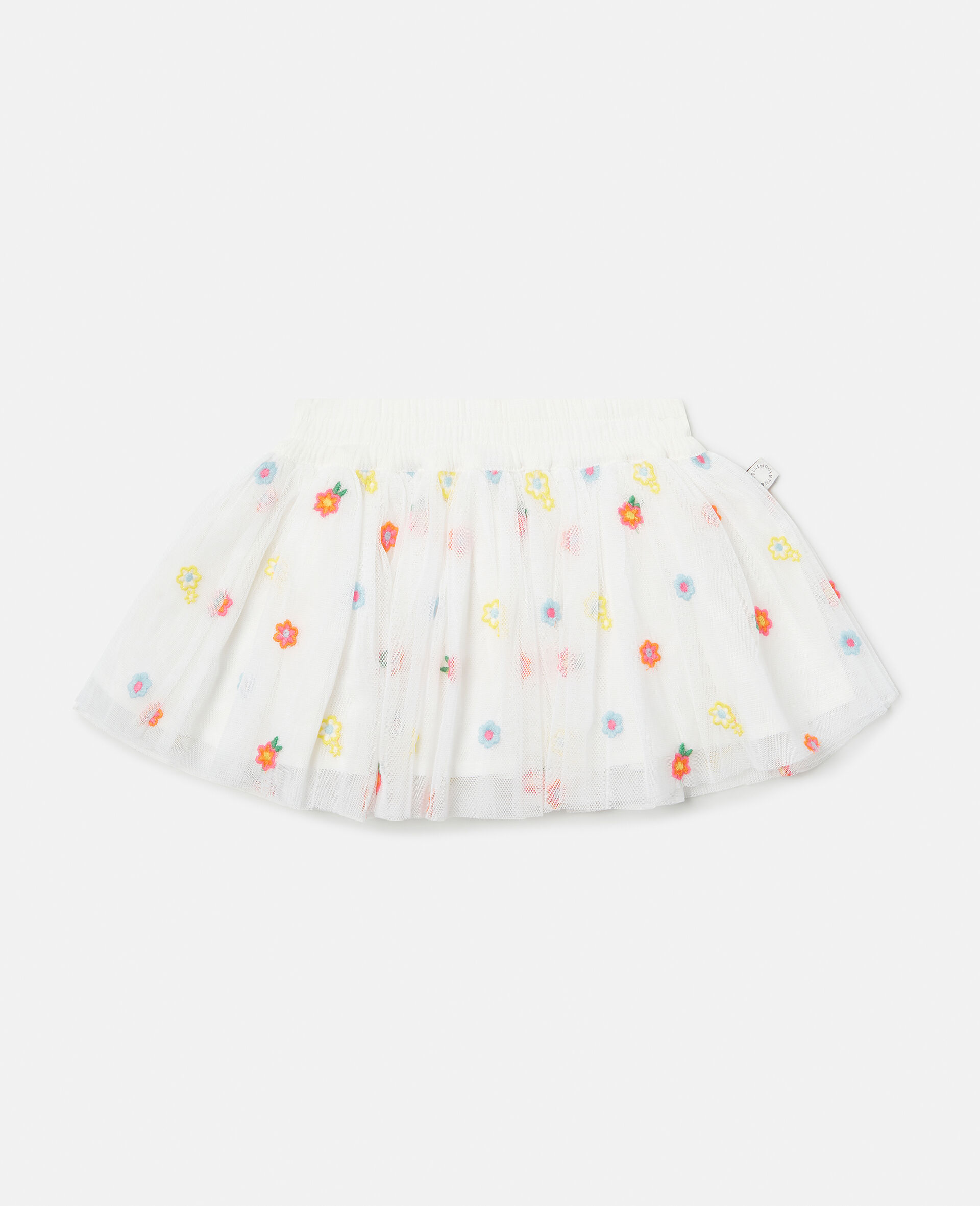 Flower Embroidery Tulle Skirt-Pink-large image number 0