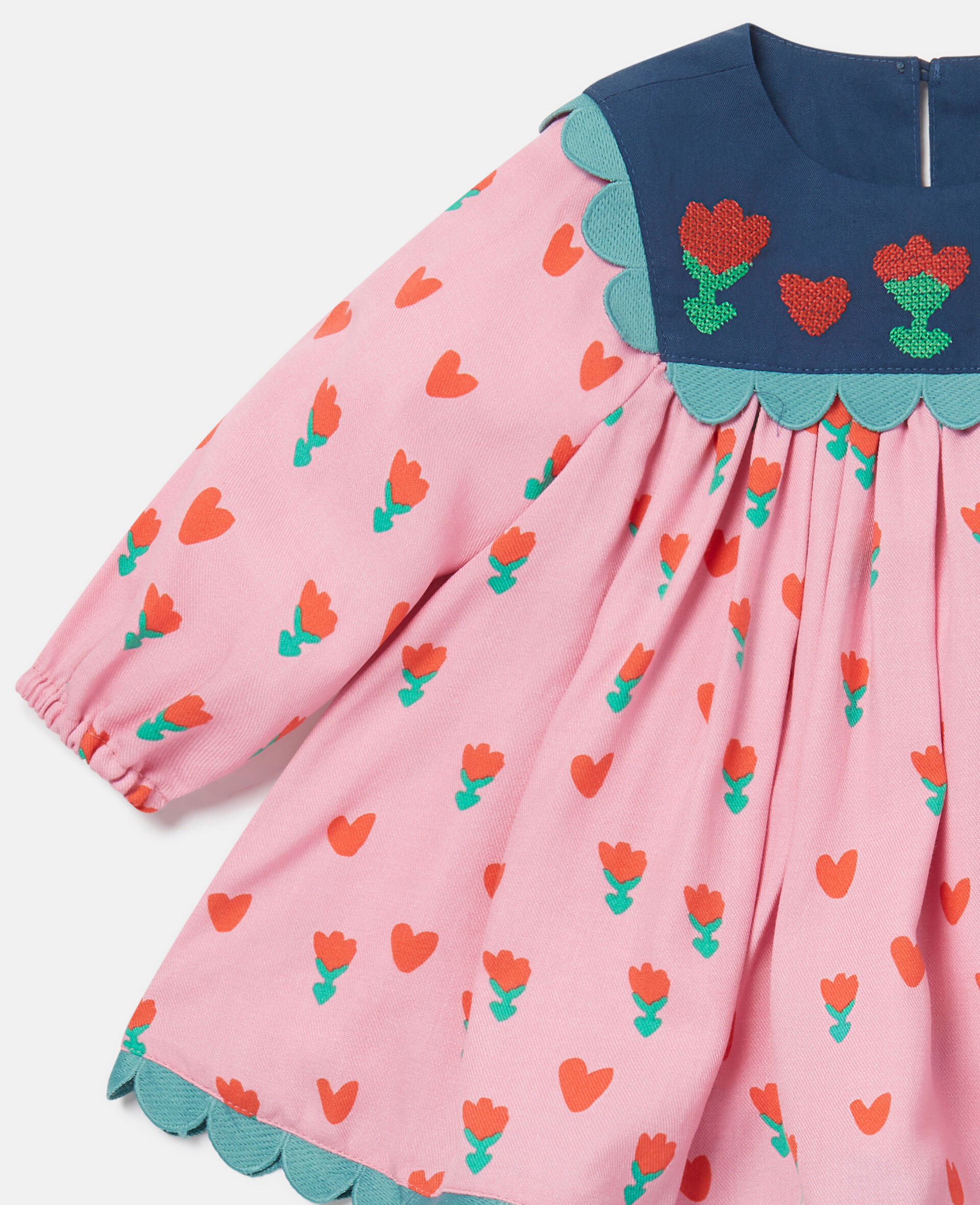 Tulip Print Dress and Bloomers Set-Pink-large image number 1