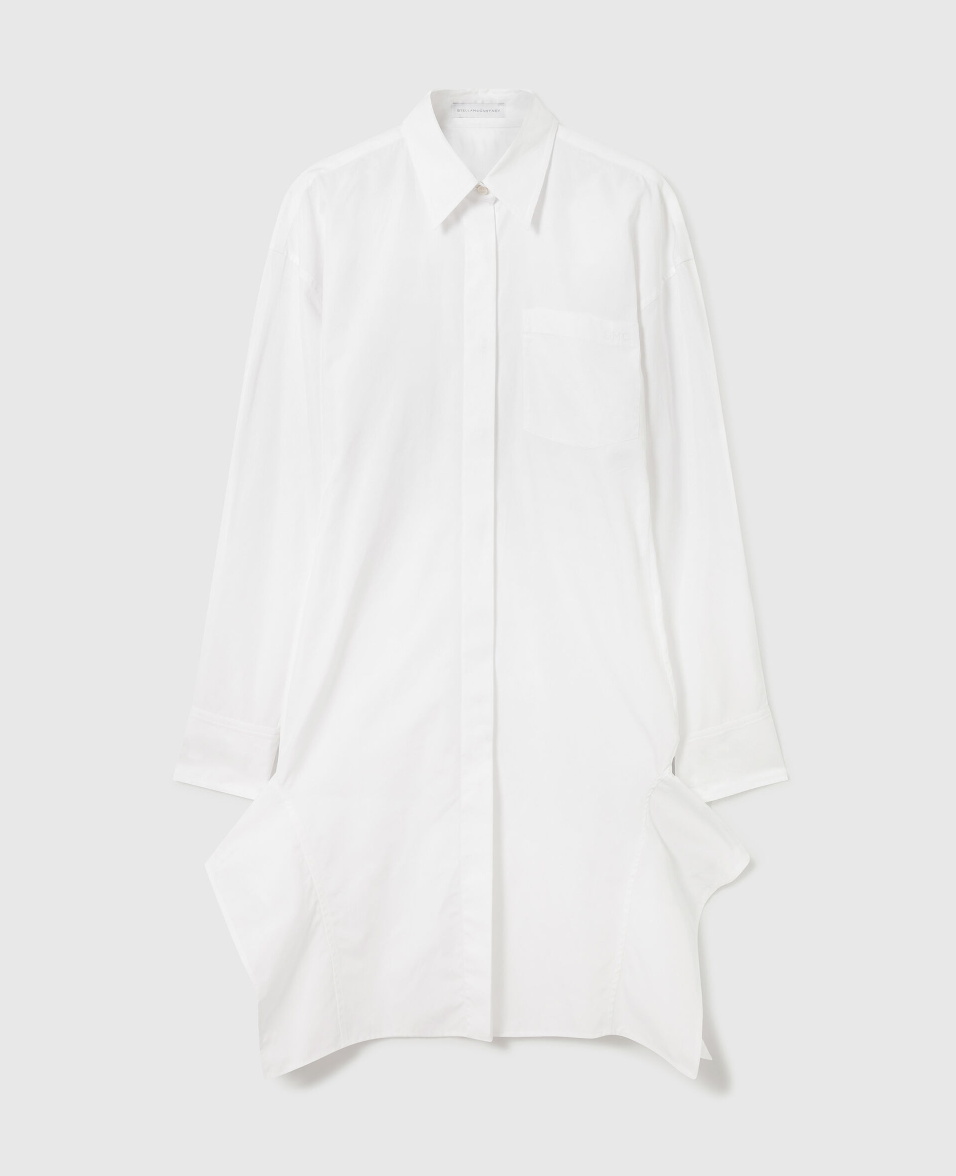 Robe chemise &agrave; manches longues-Blanc-medium