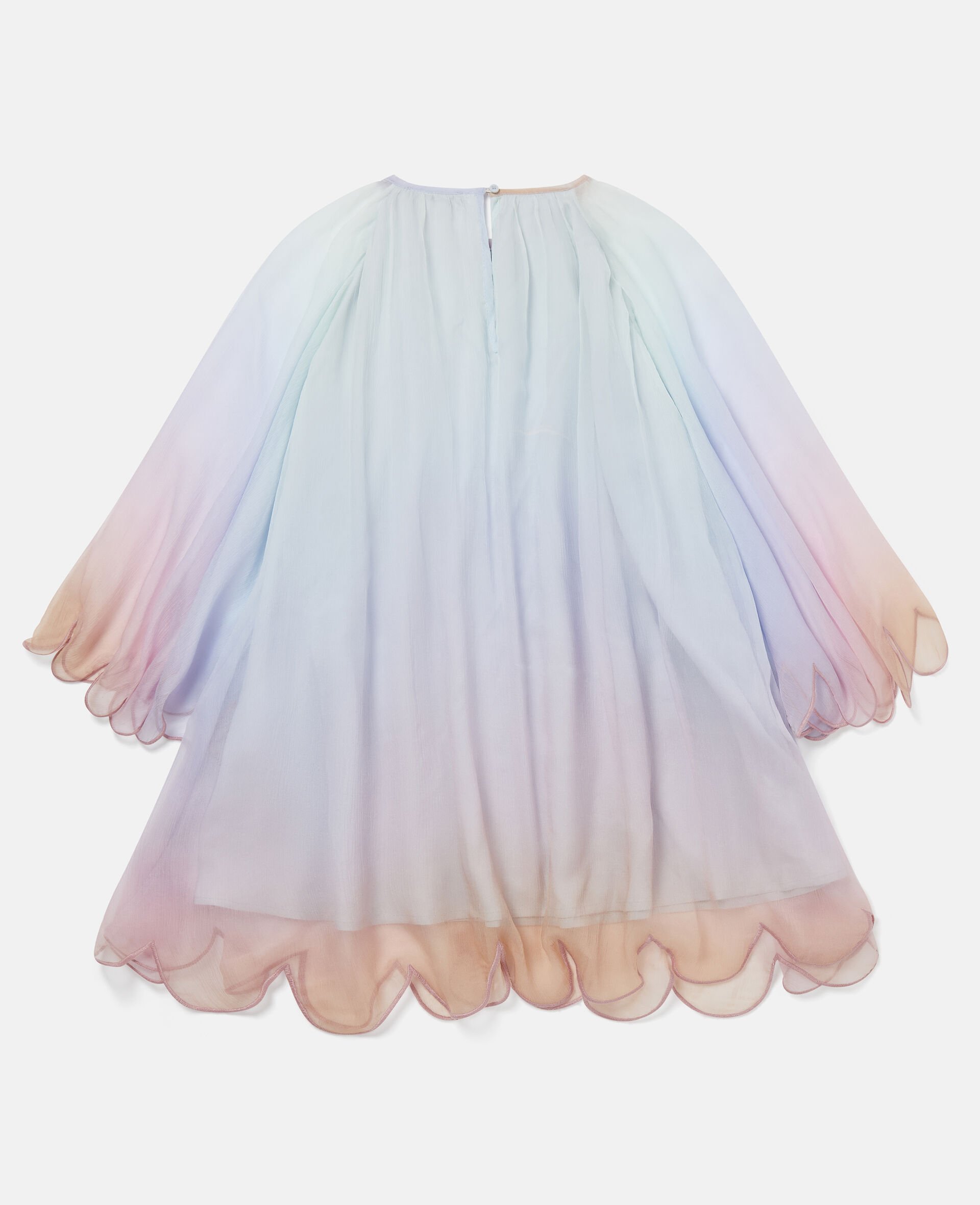 Winged Georgette Silk Dress-Multicoloured-large image number 2