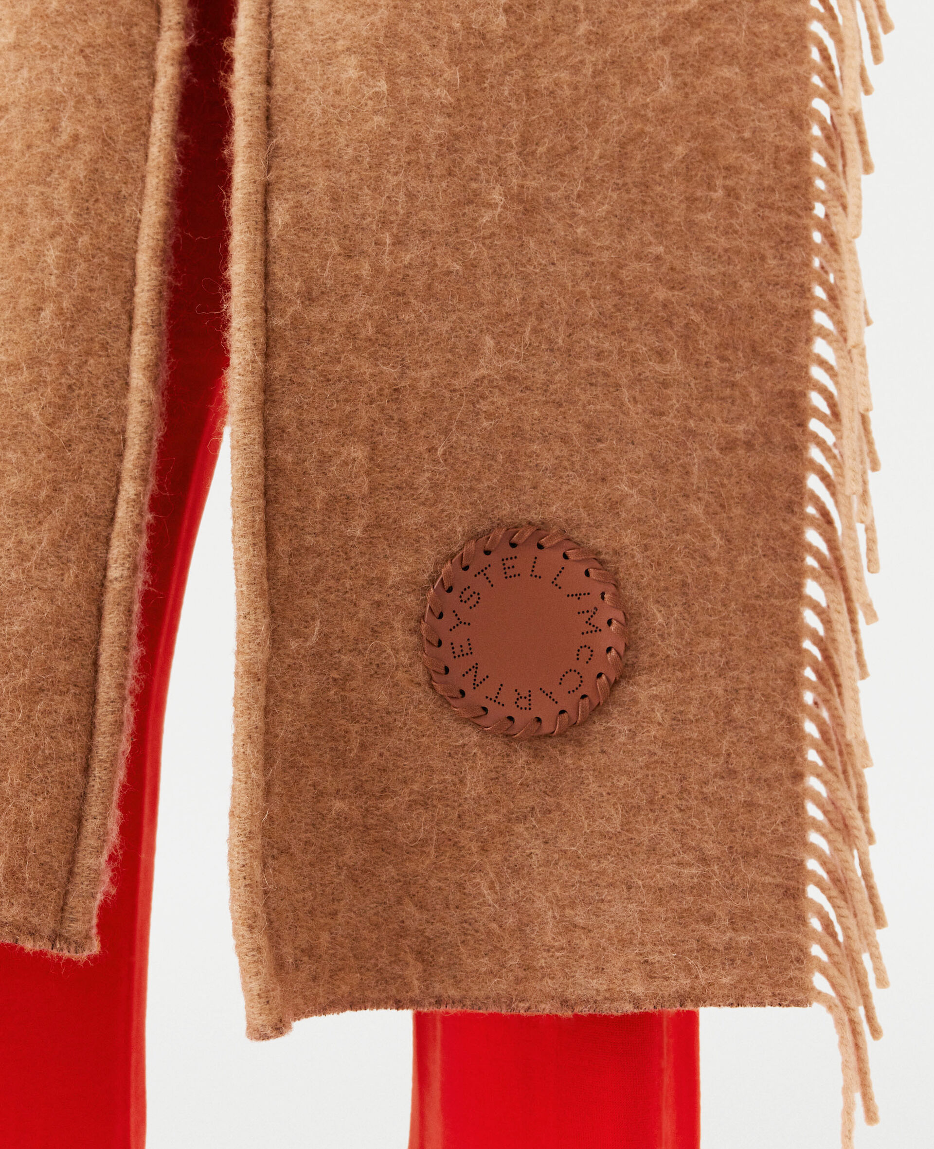 Schal mit Logo und Fransen-Brown-large image number 2