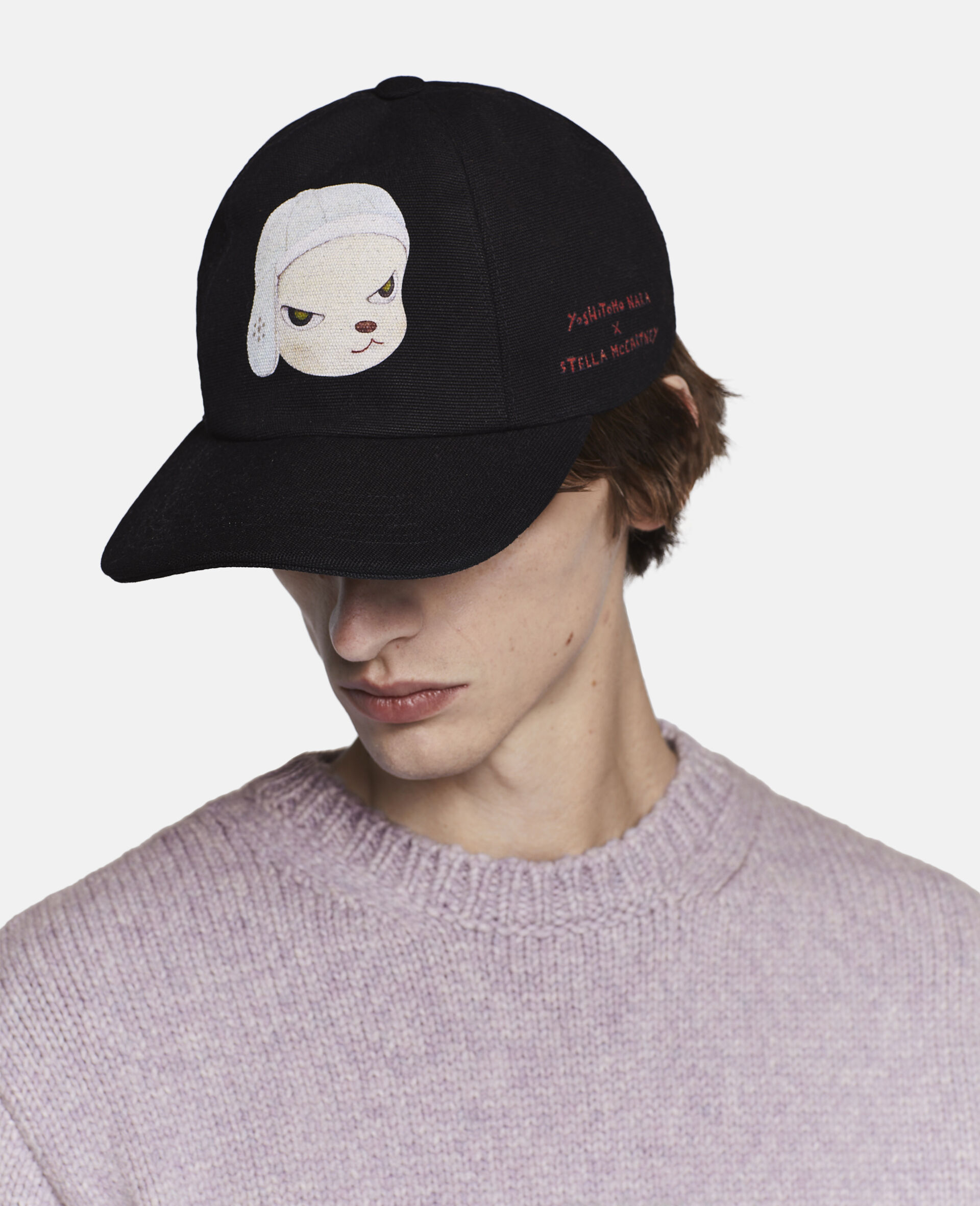 Sheep Print Baseball Cap-Black-large image number 1