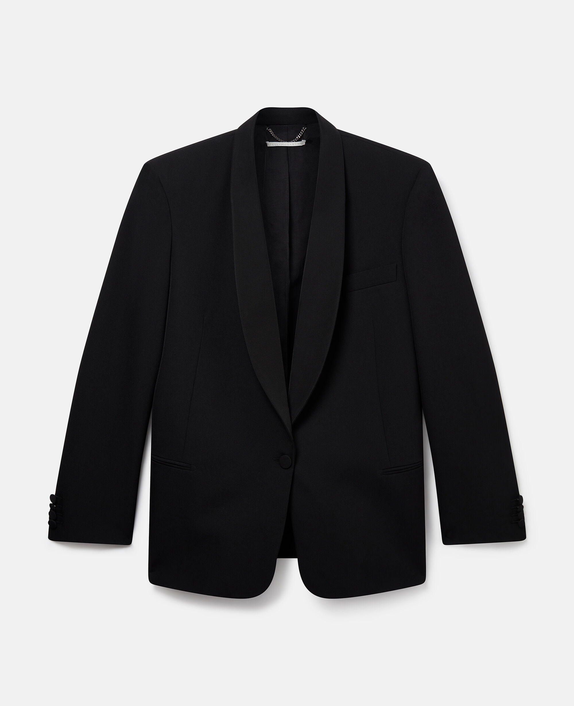 Women Midnight black Wool Blazer with Shawl Lapels Stella