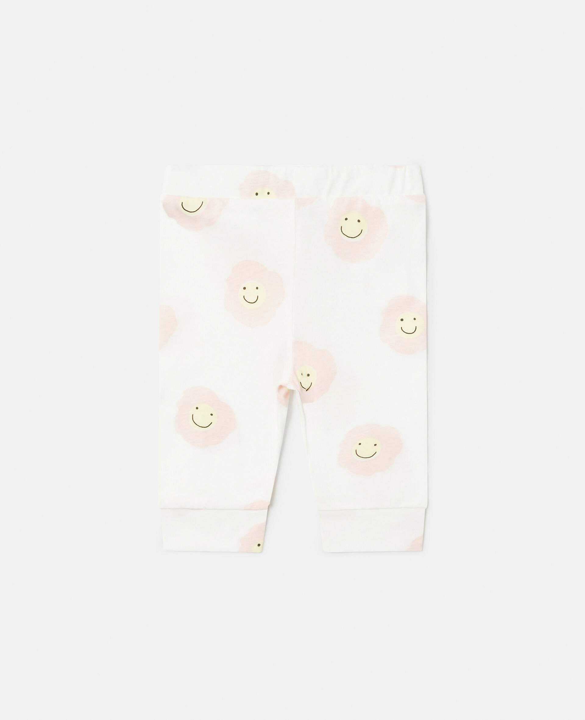 Smiley Flower Print Leggings-White-large image number 0